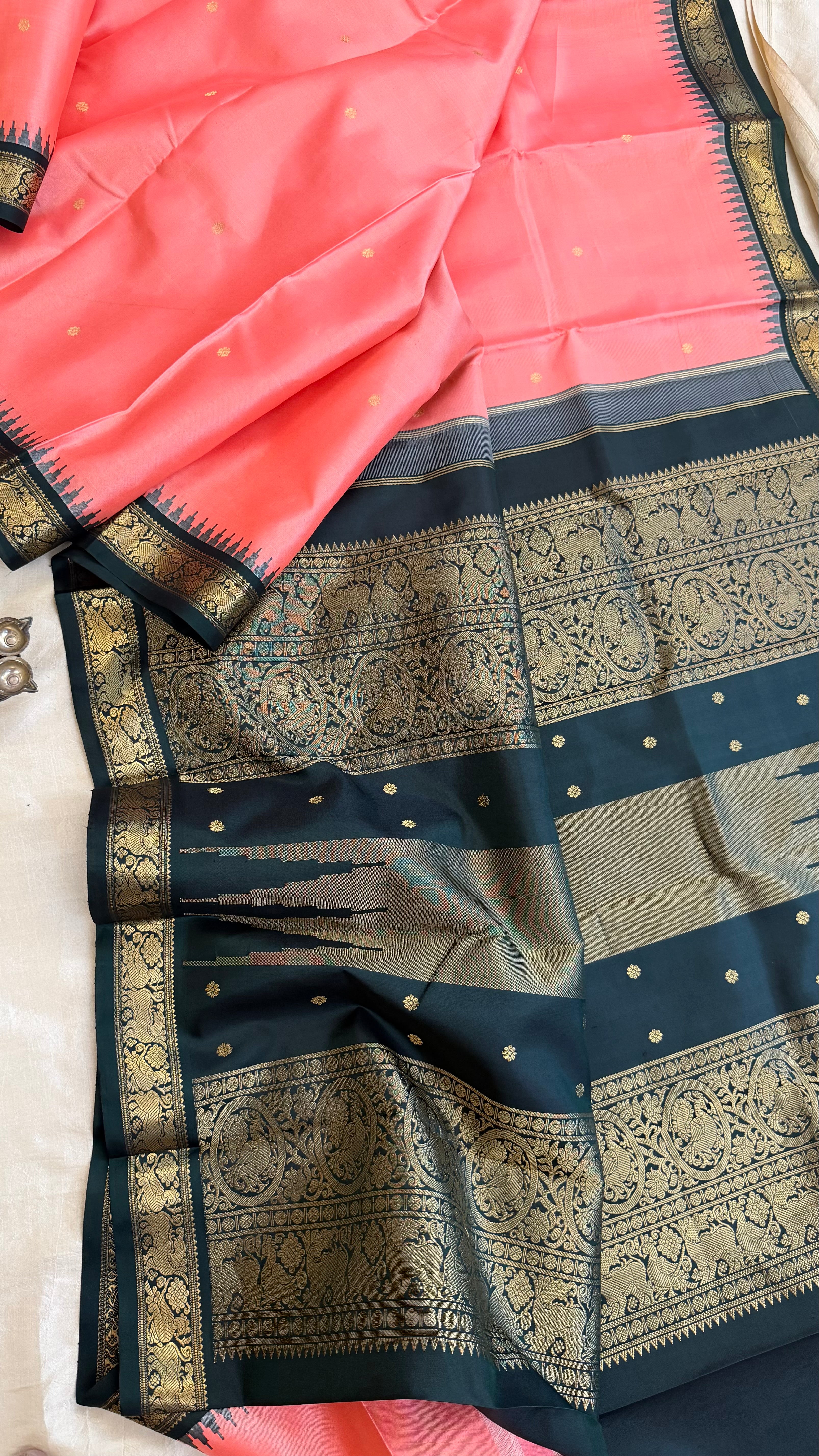 Pink Korvai purple border. / special edition