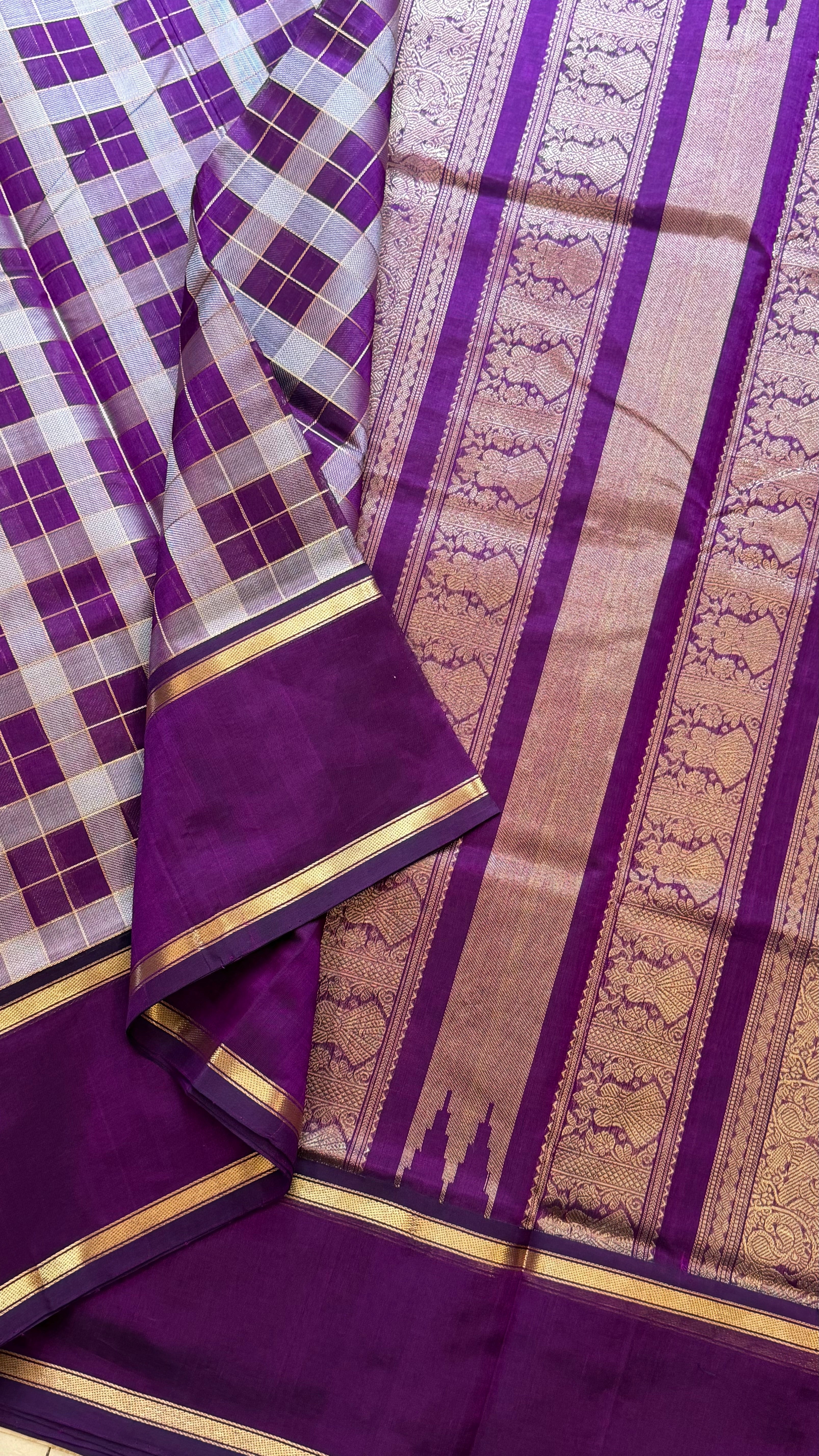 Chettinad Kattam purple silk cotton.