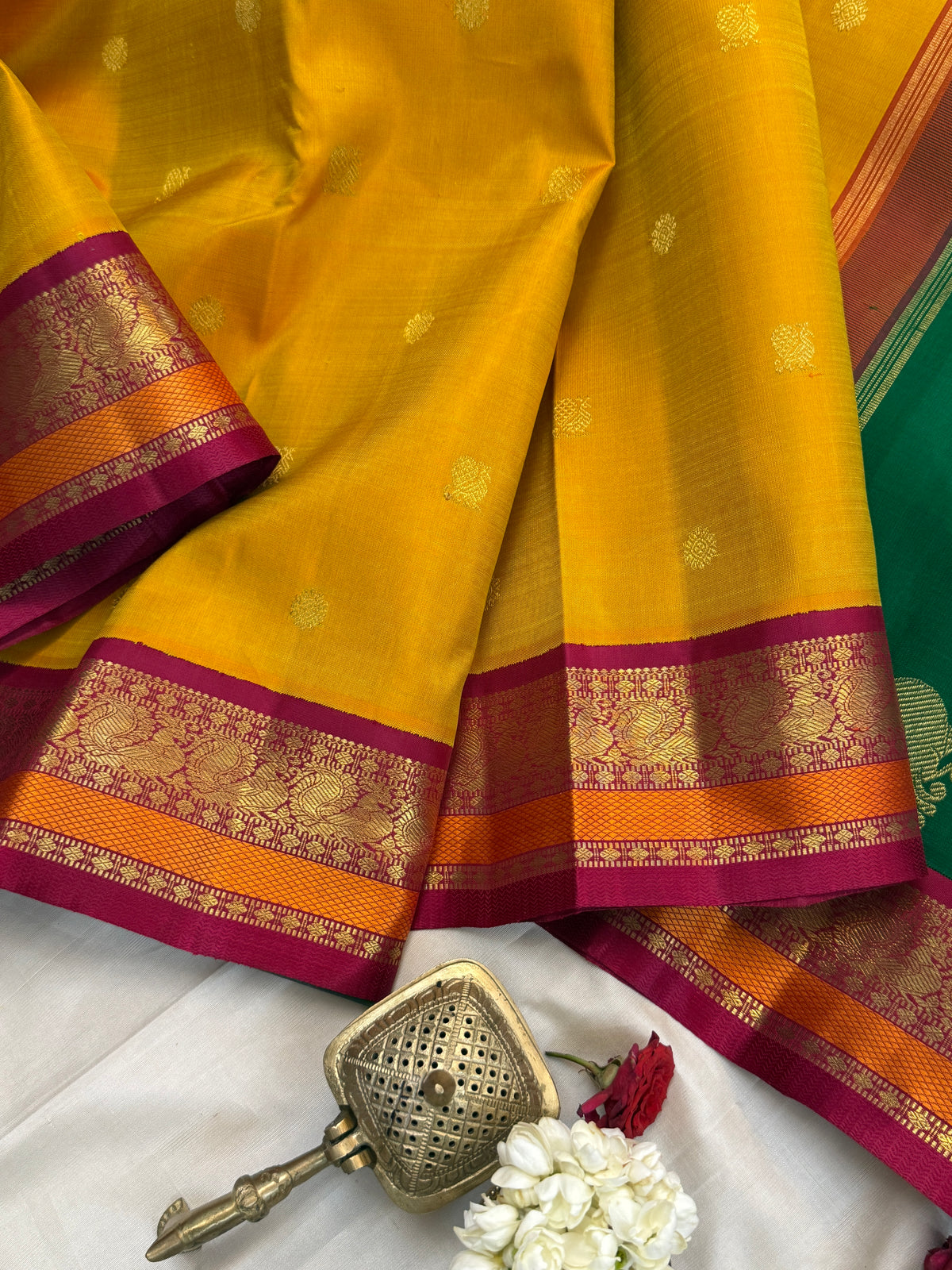 Triple Palla with Korvai / Kanjipuram Silk Saree