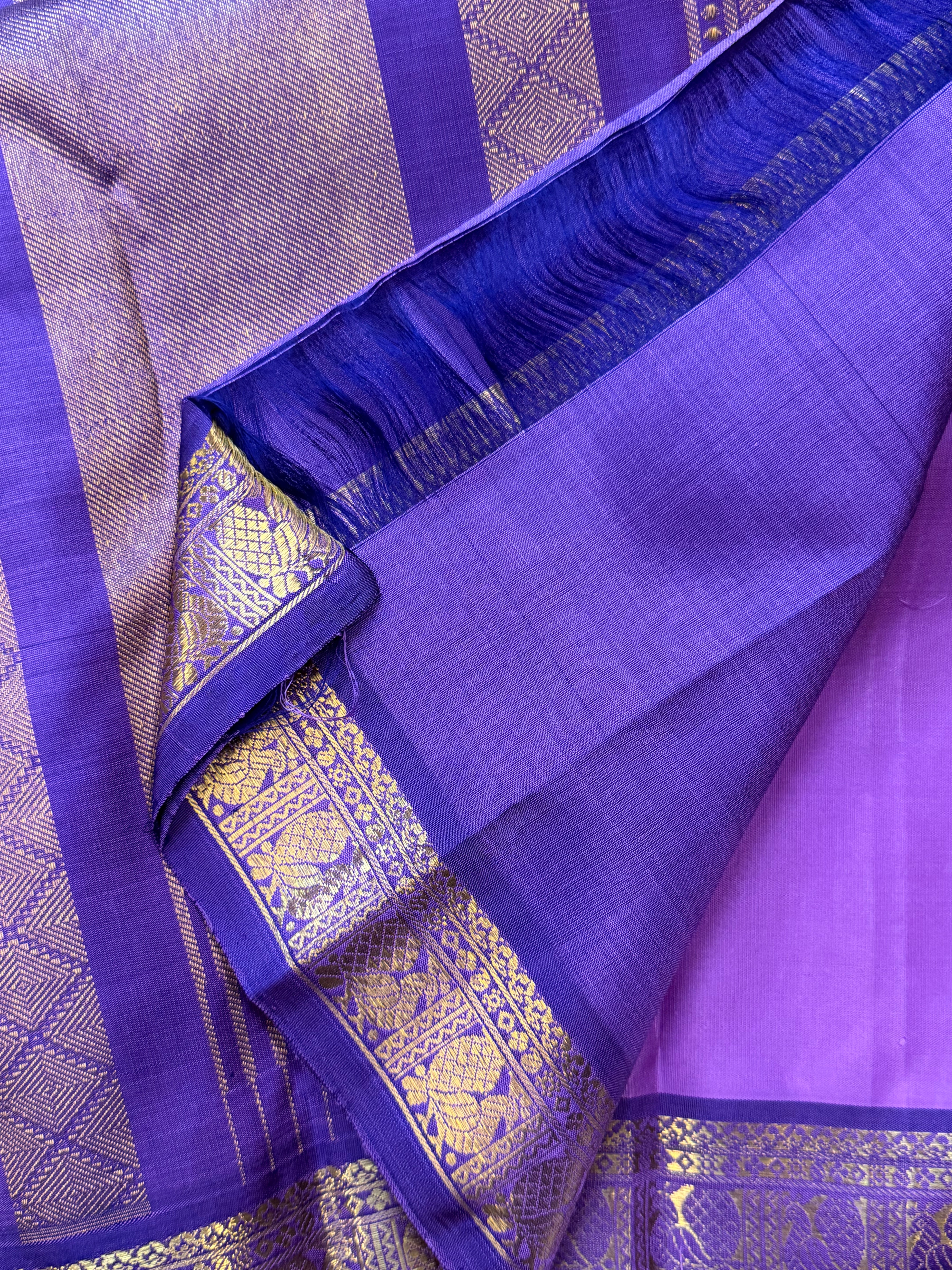 Lavender small border / Kanjipuram silk saree clsa 11442