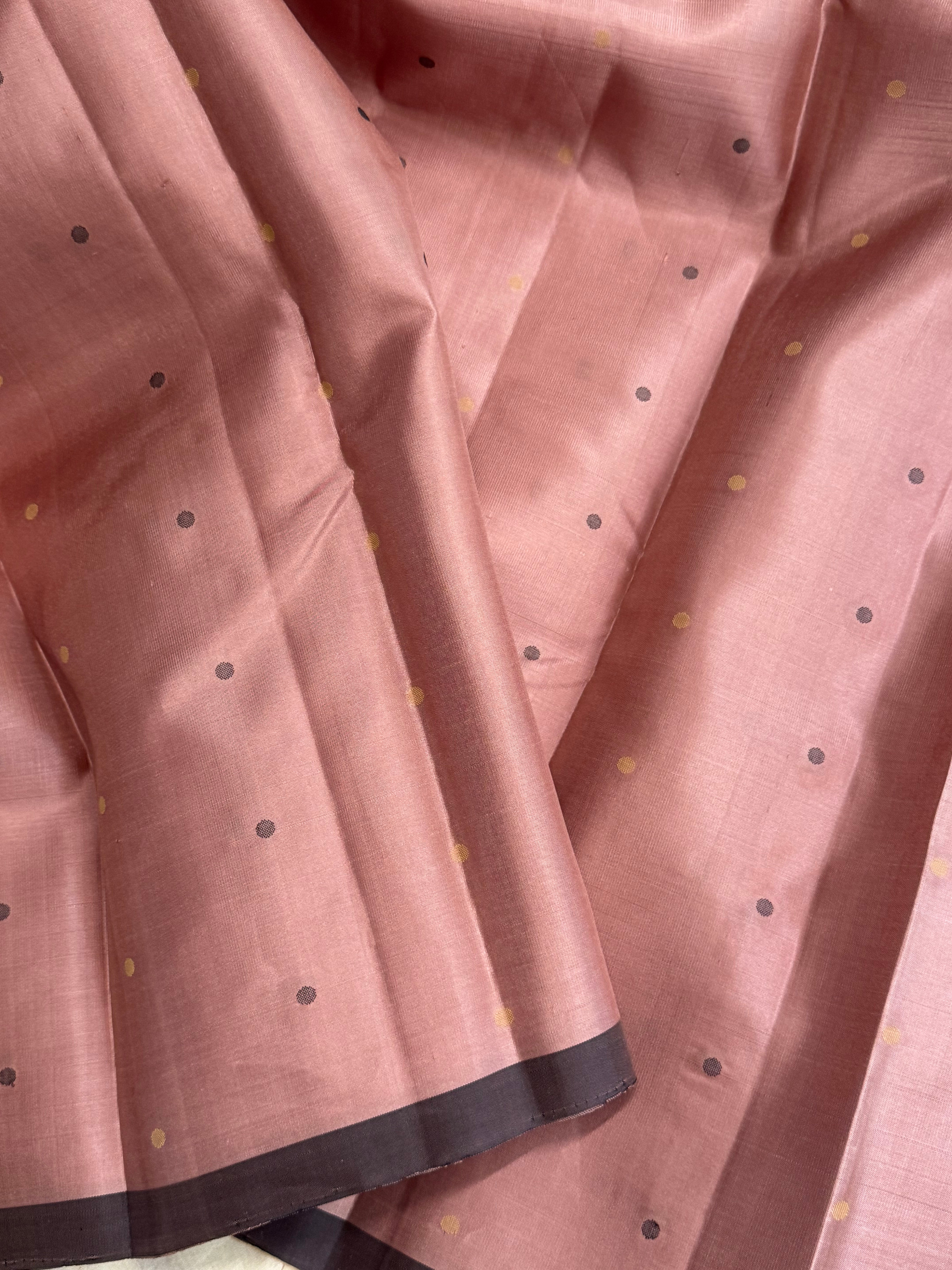 Onion pink borderless unique pallu/ Varnangal soft silk
