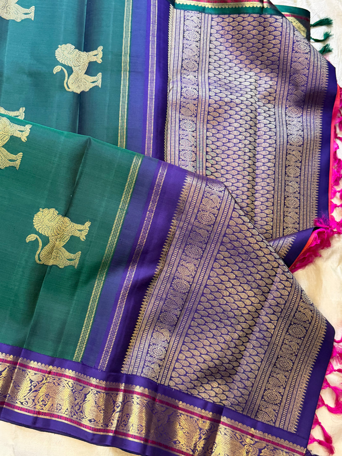 Double palla Korvai Kanjipuram silk