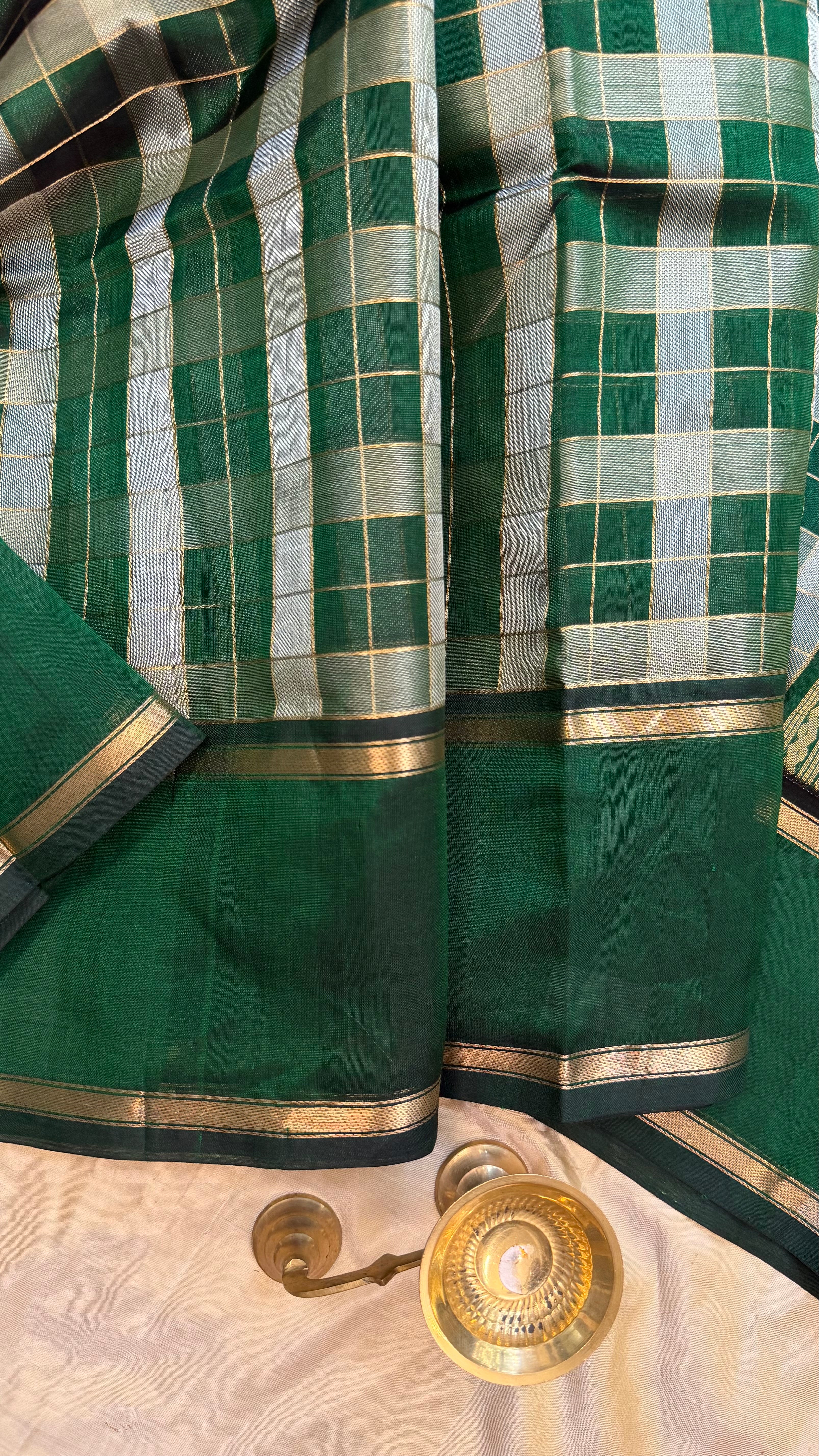 Green Chettinad kattam / Silk Cotton
