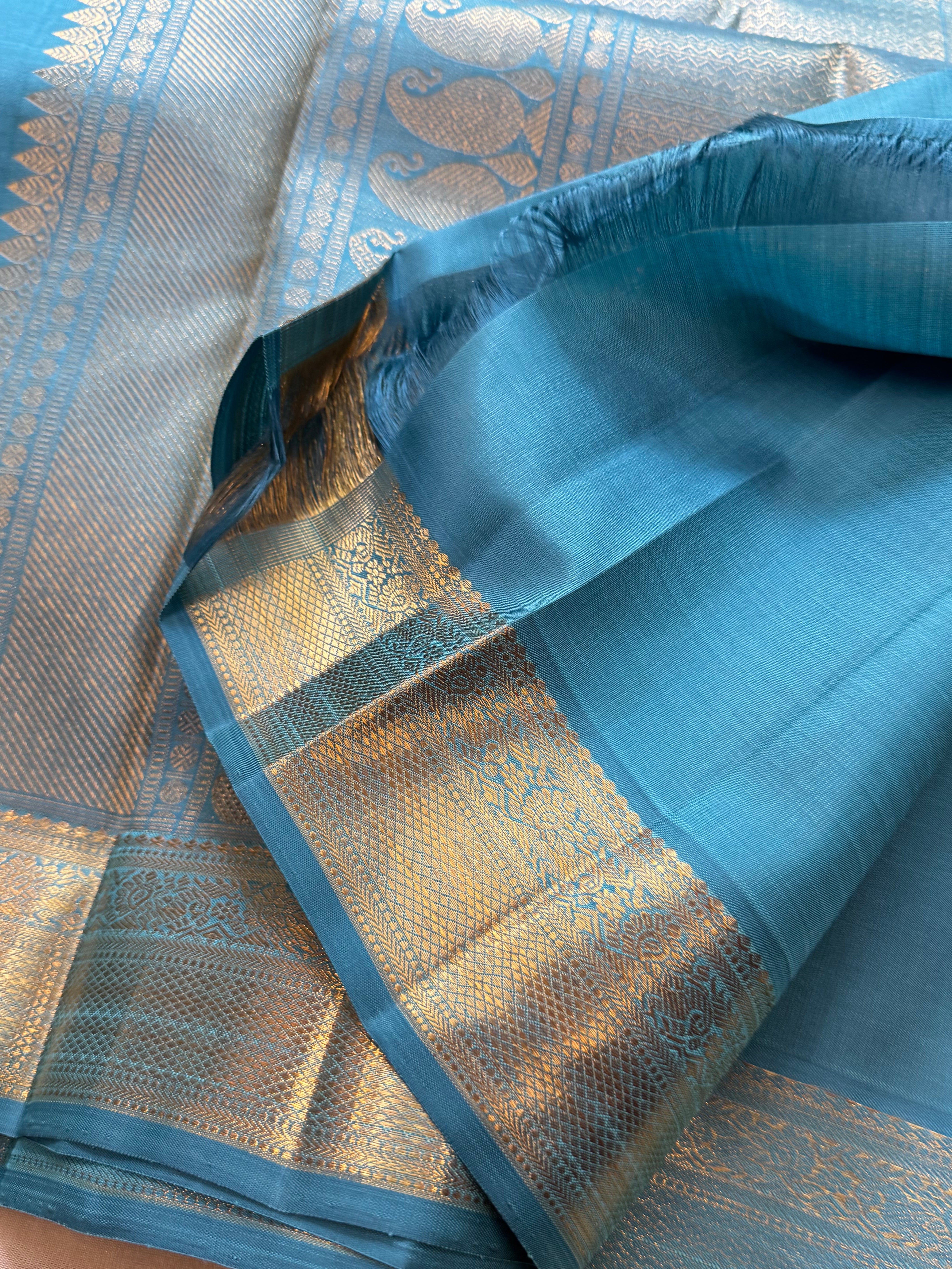 Swapnam : powder blue kili pet / kanjipuram silk