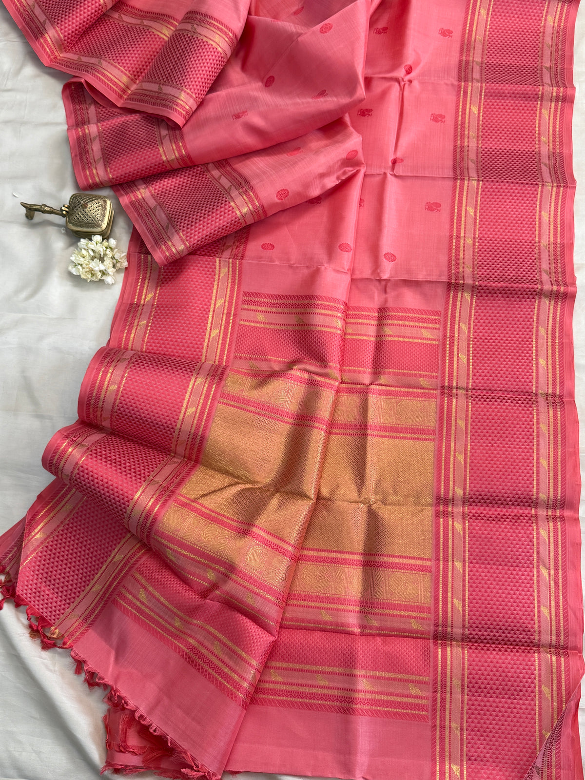 KILIYE : pastel pink kili work /Kanjipuram silk clsa 5676