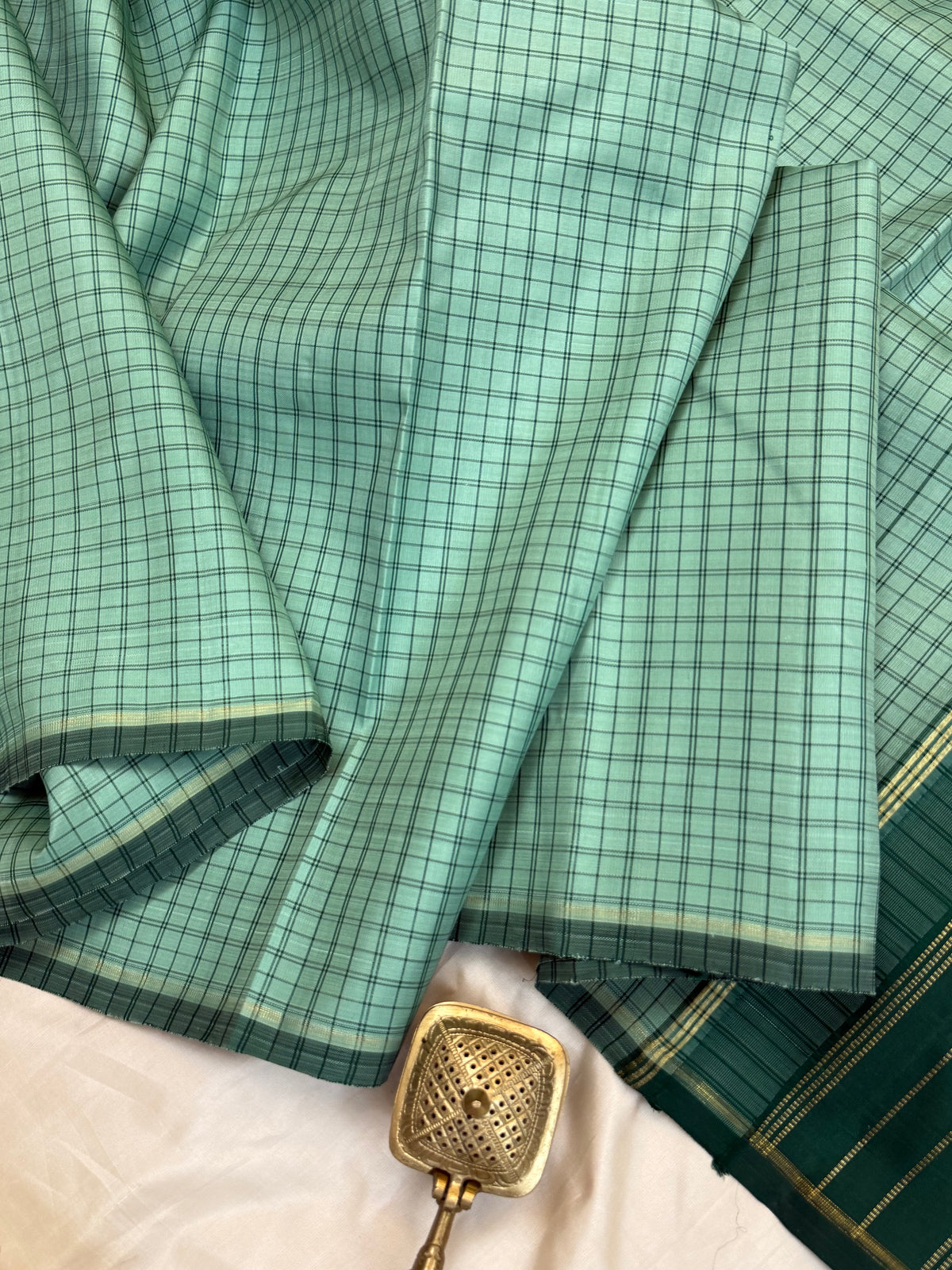 Kattam border less pure Zari/Kanjipuram silk saree clsa 12802