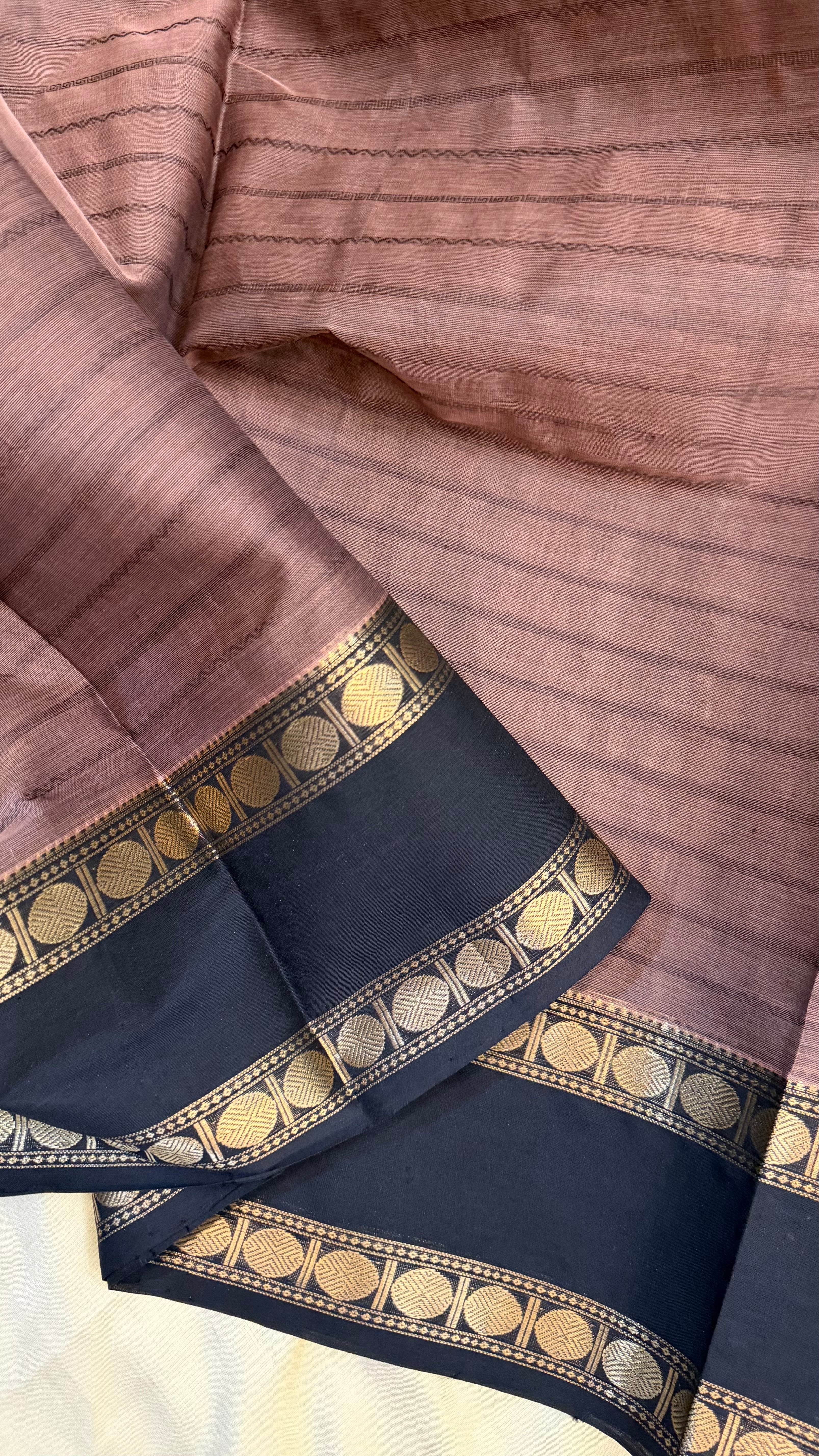 Brown and black rettapet/ Silk Cotton
