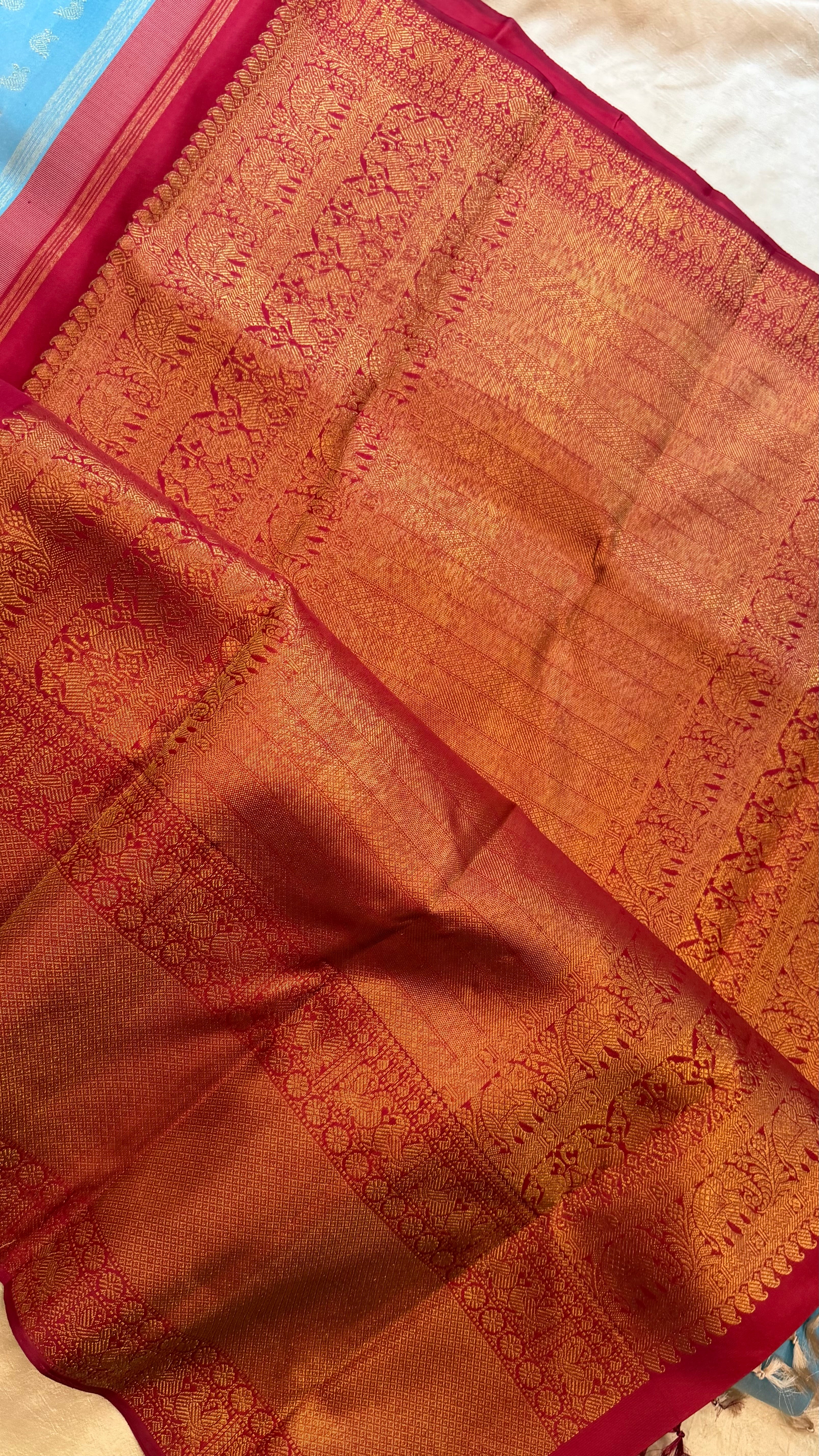 Bridal brocade powder blue / Kanjipuram silk