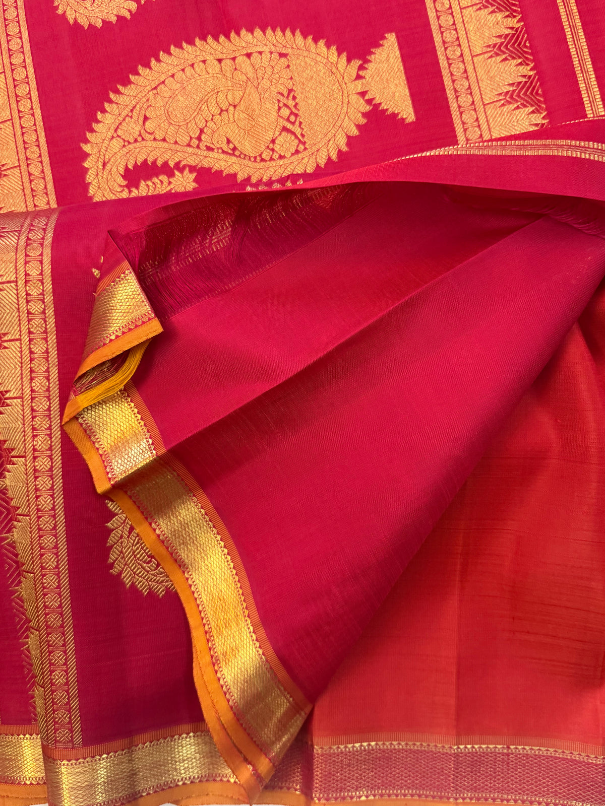Rust small border / Silk Kanjipuram CLSA10557