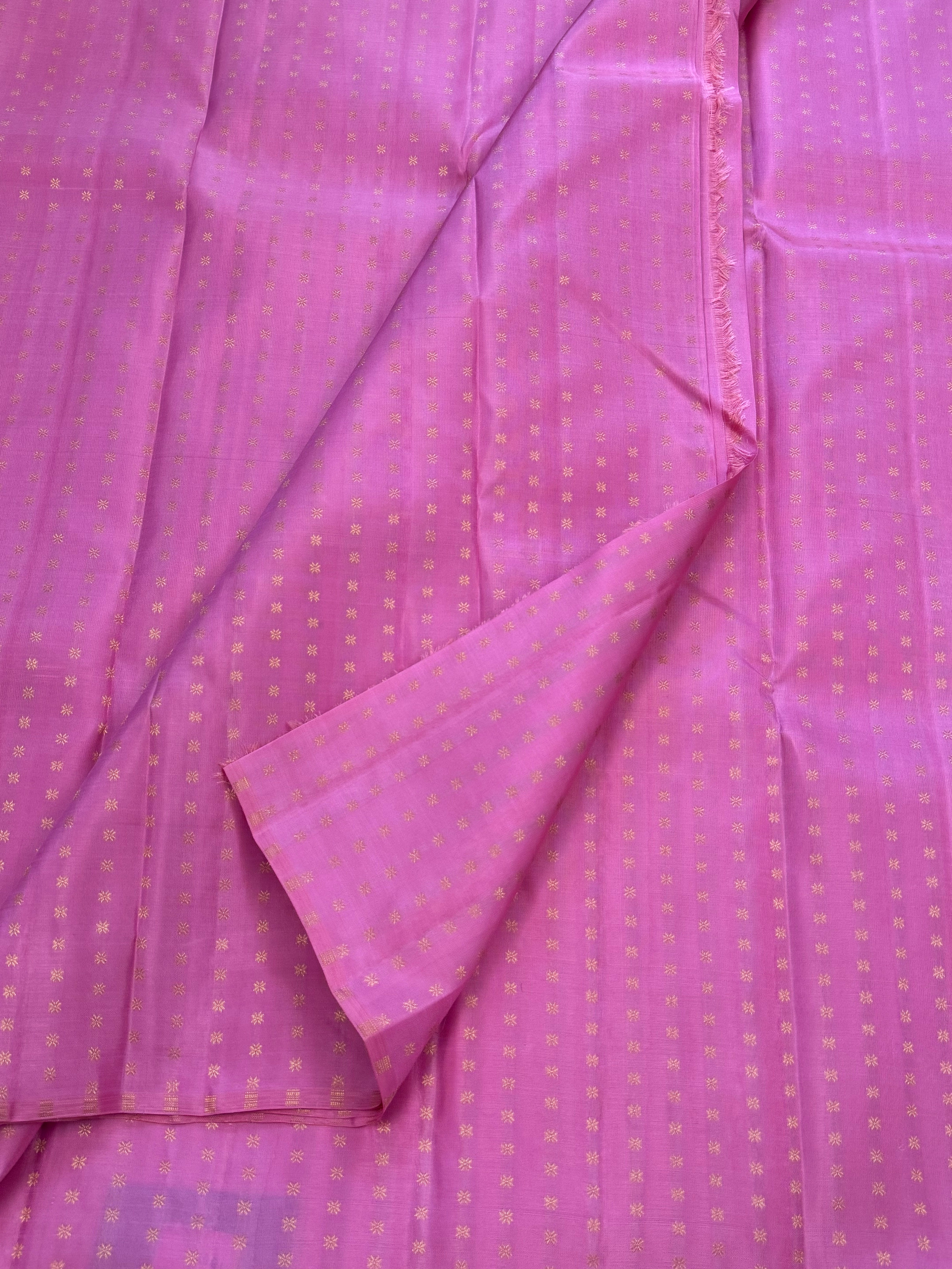 Pink zari butta / Kanjivaram blouse fabric (per metre)