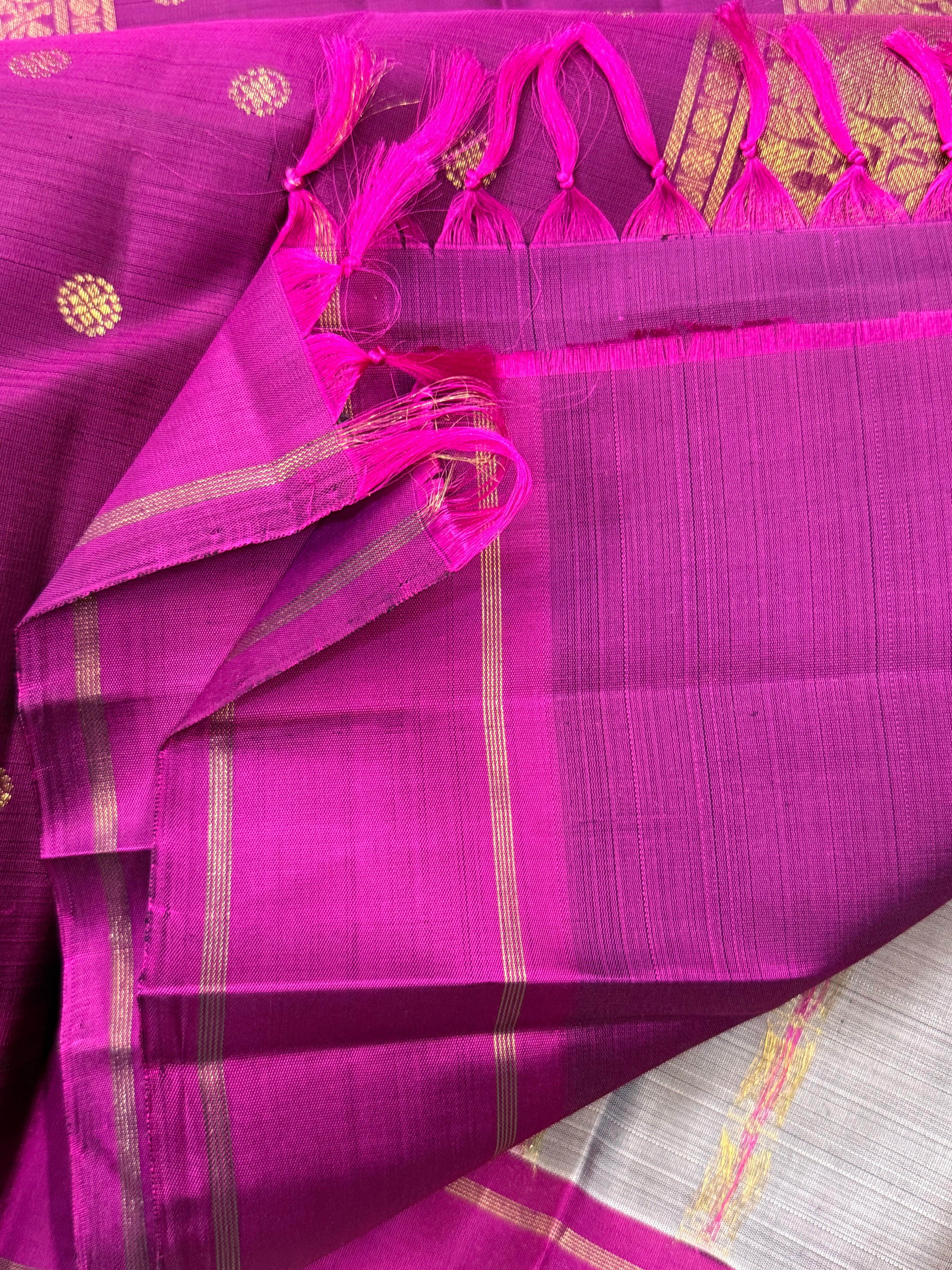 Grey meenakari butta / Kanjipuram silk CL9954