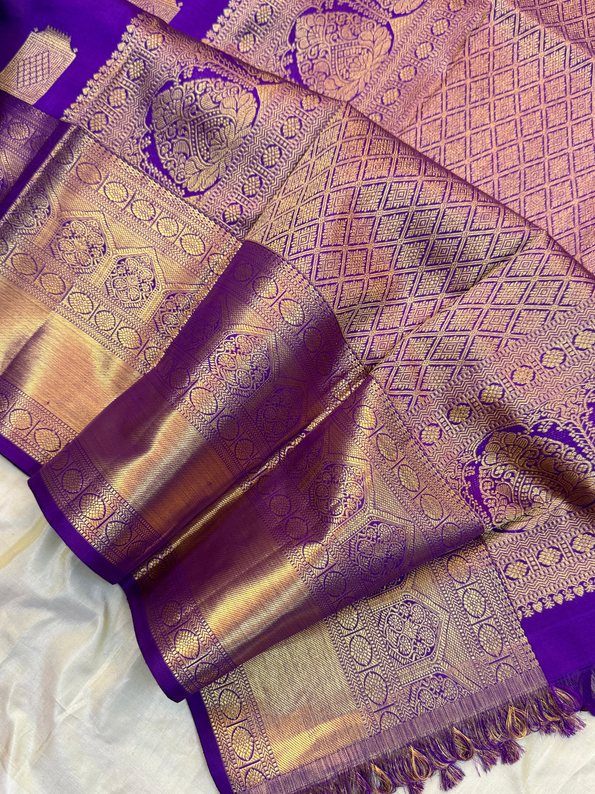Brinjal with zari butta/Aarani silk saree clsa