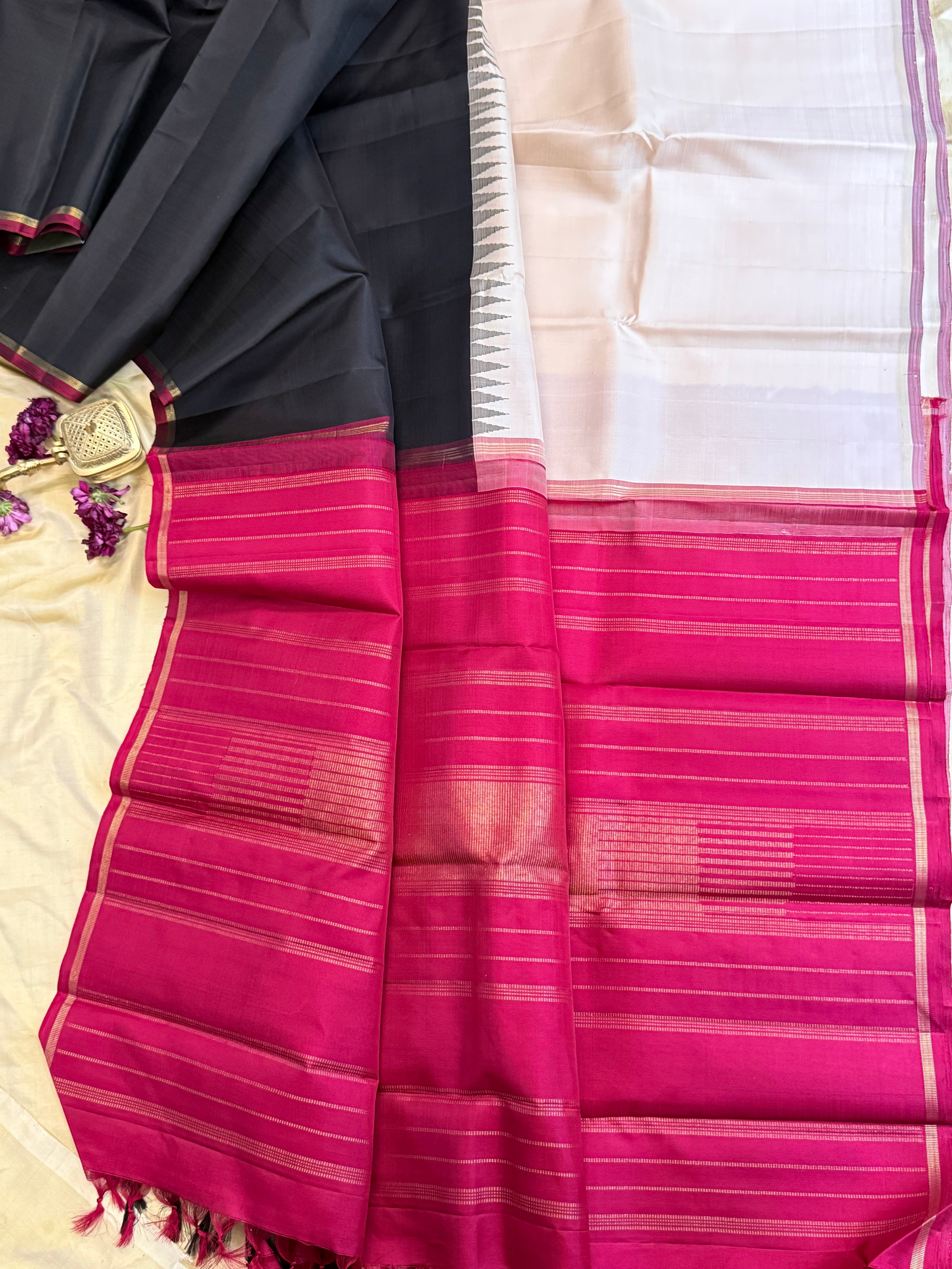 half and half Korvai / Kanjipuram silk