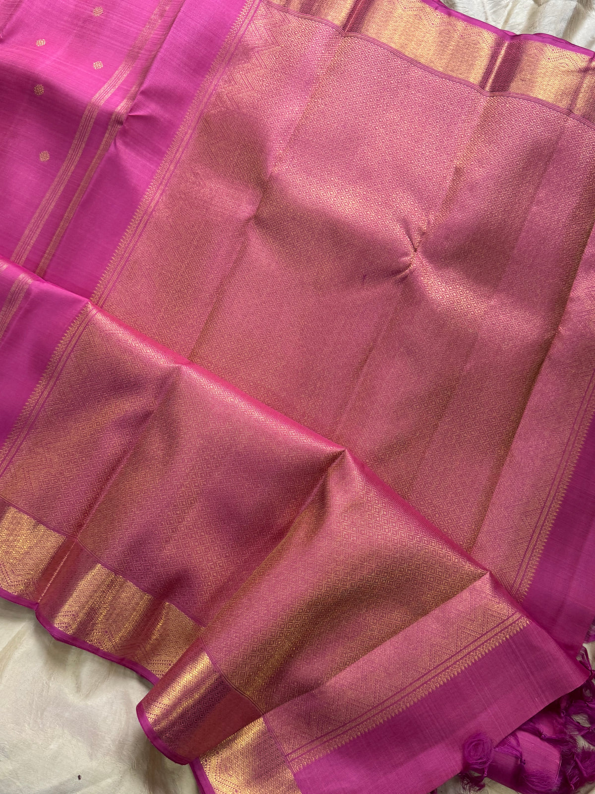 Pastel pink with pure zari/kanjipuram silk saree clsa 12520