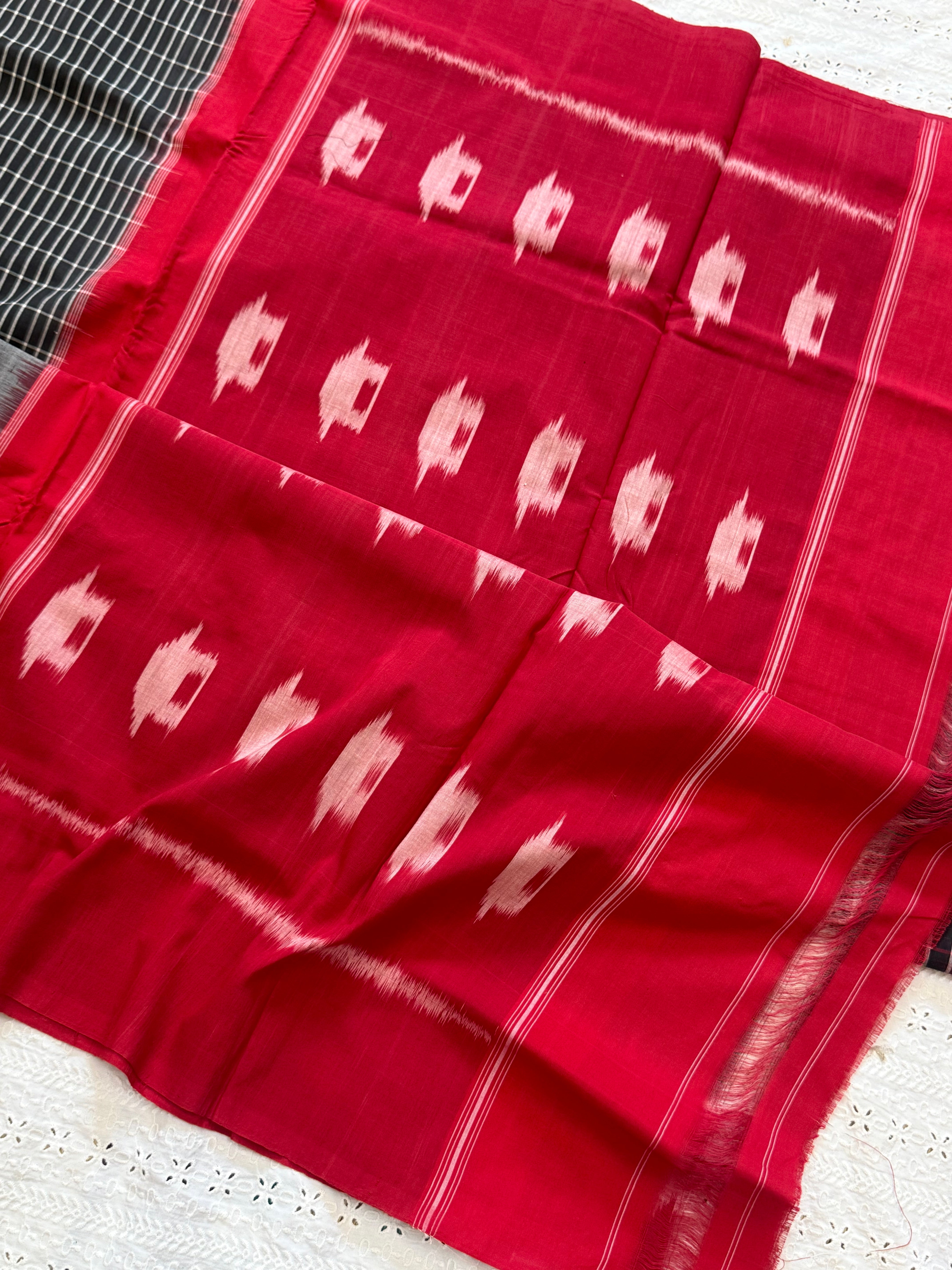 Ikkat cotton/ without blouse