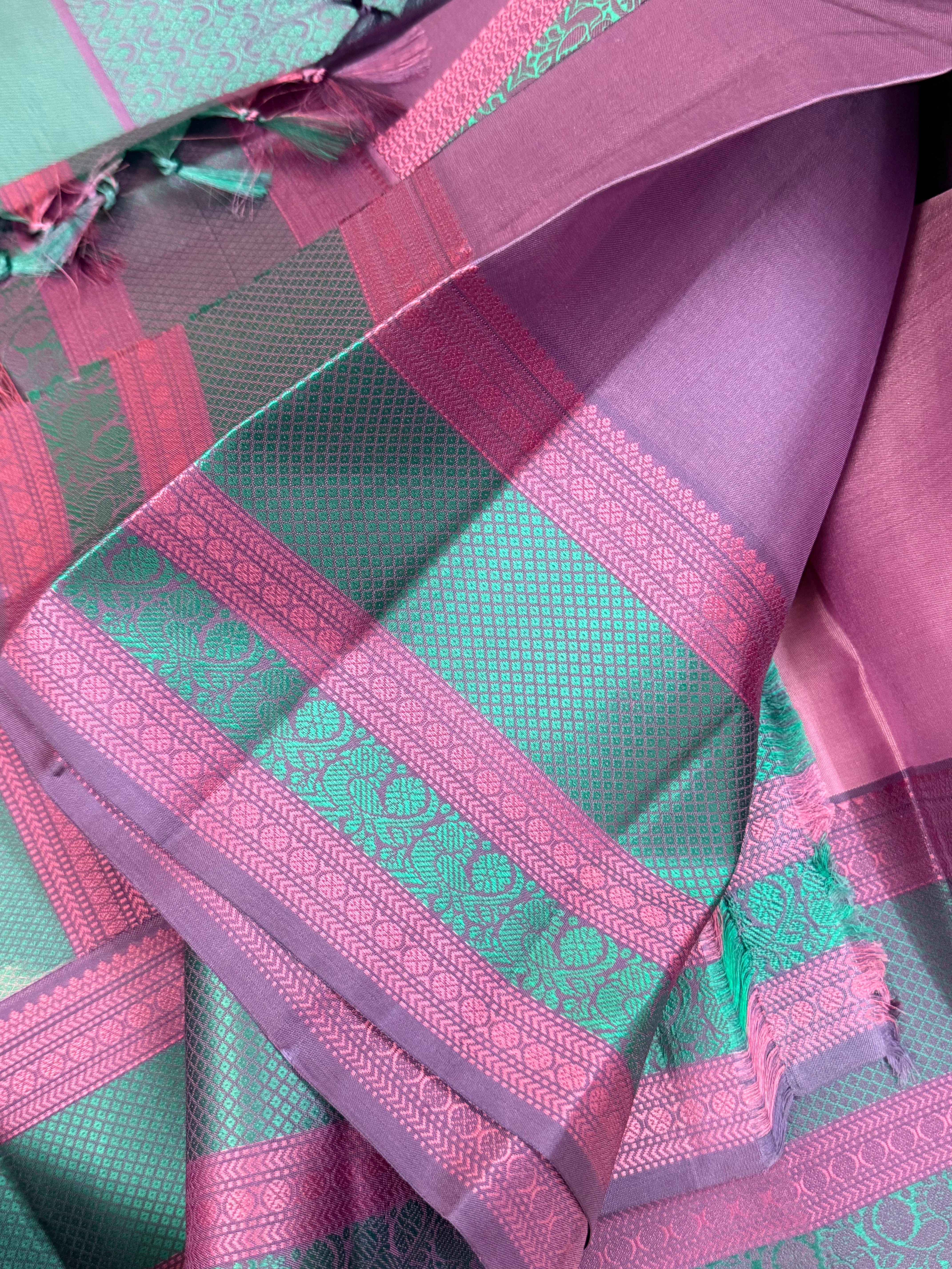 Lavender Thread Work/Varnangal Soft Silk