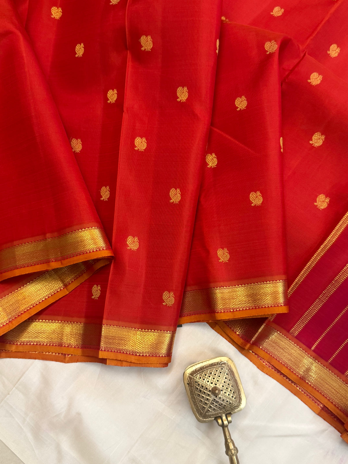 Rust small border / Silk Kanjipuram CLSA10557