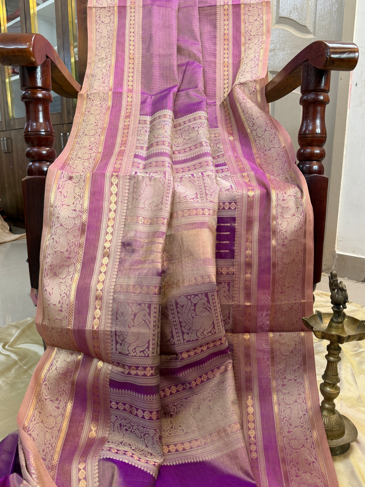 Premium silk cotton-tissue saree /clsa 12642