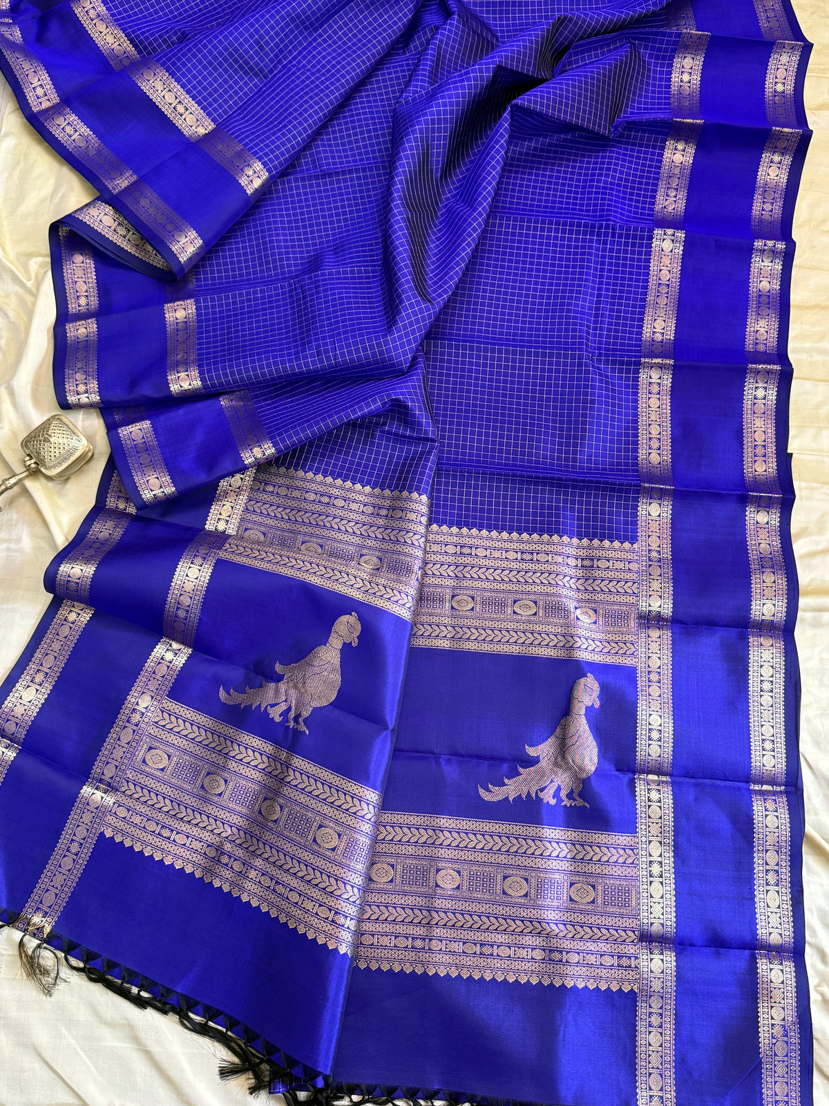 Special edition-Ms blue colour with Zari kattam silk saree/clsa 12548