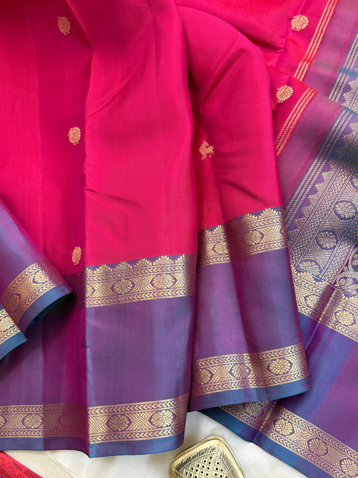 Special edition Dark Coral Pink with Zari Butta silk saree/clsa 12478