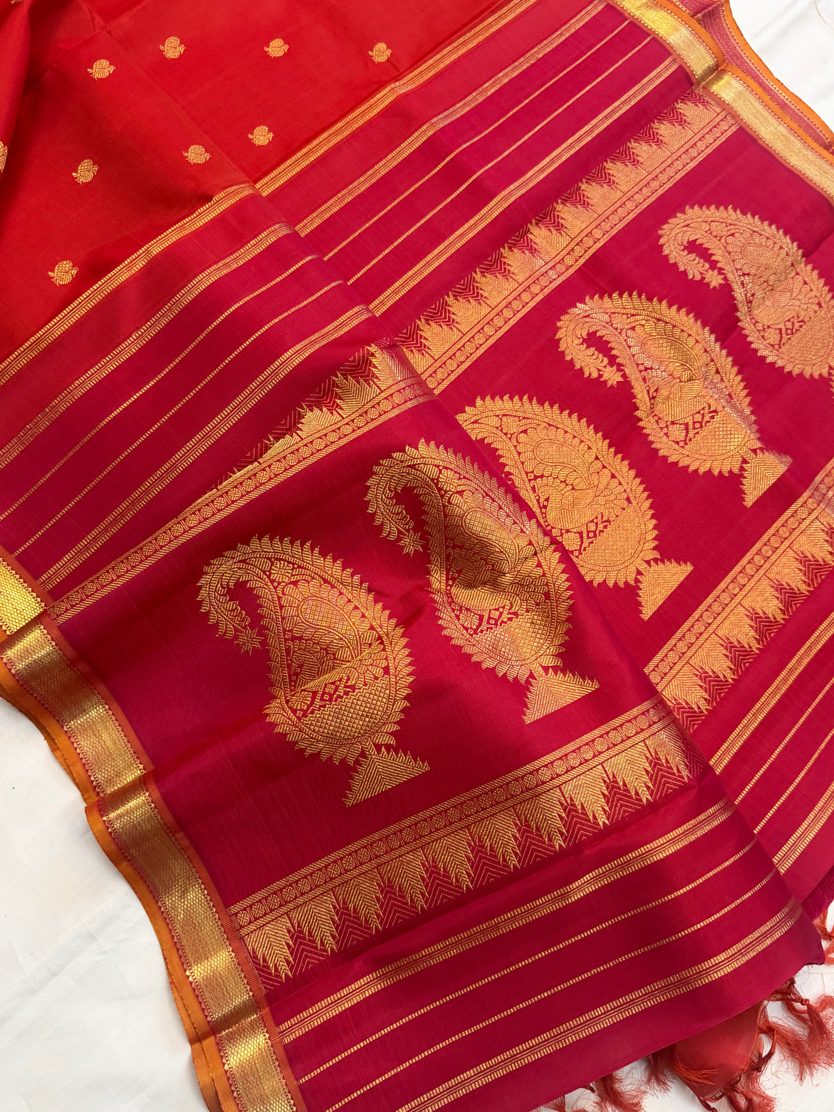 Rust small border / Silk Kanjipuram CLSA10557
