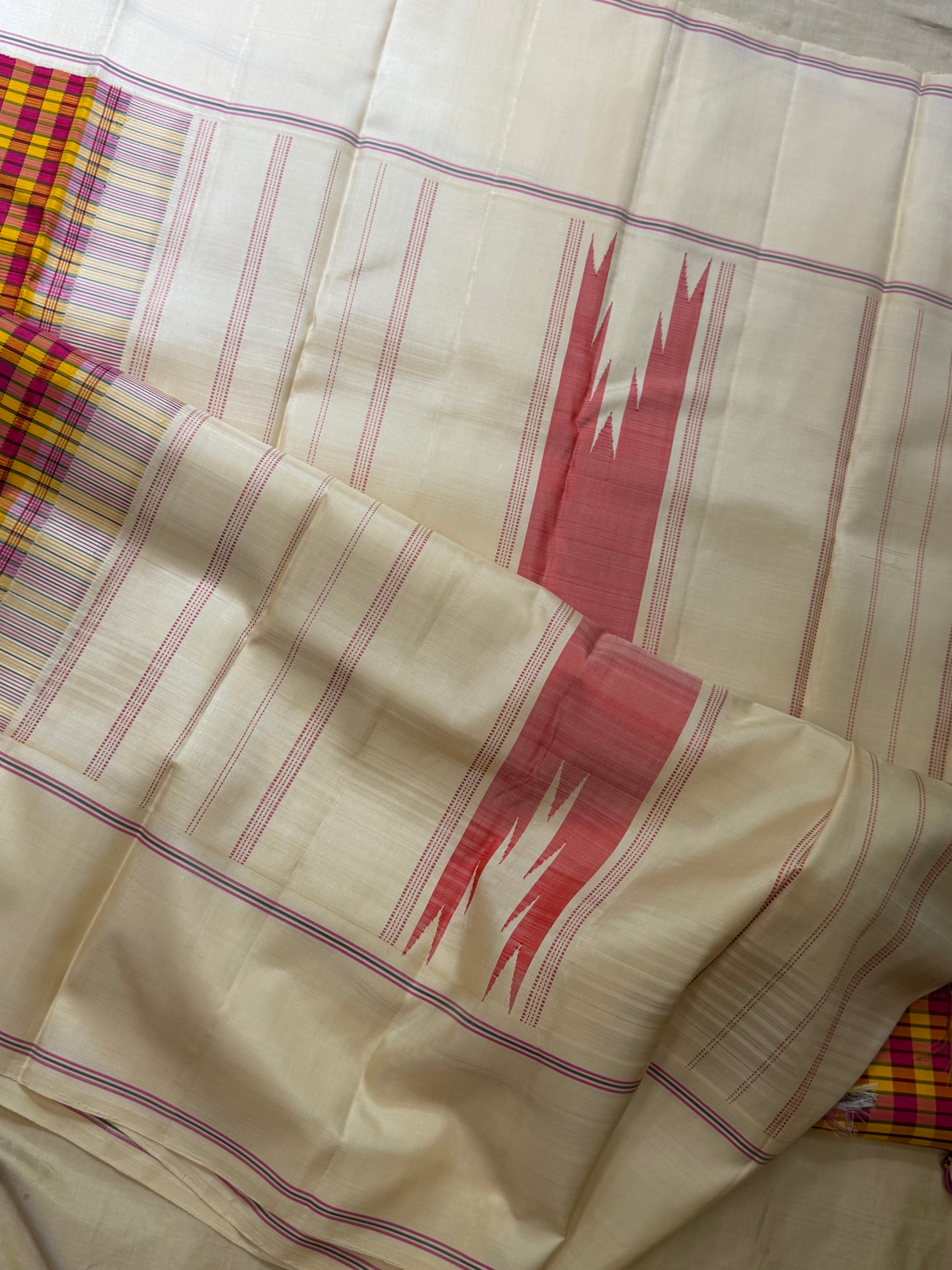 Multi color Kattam Korvai / Arani silk