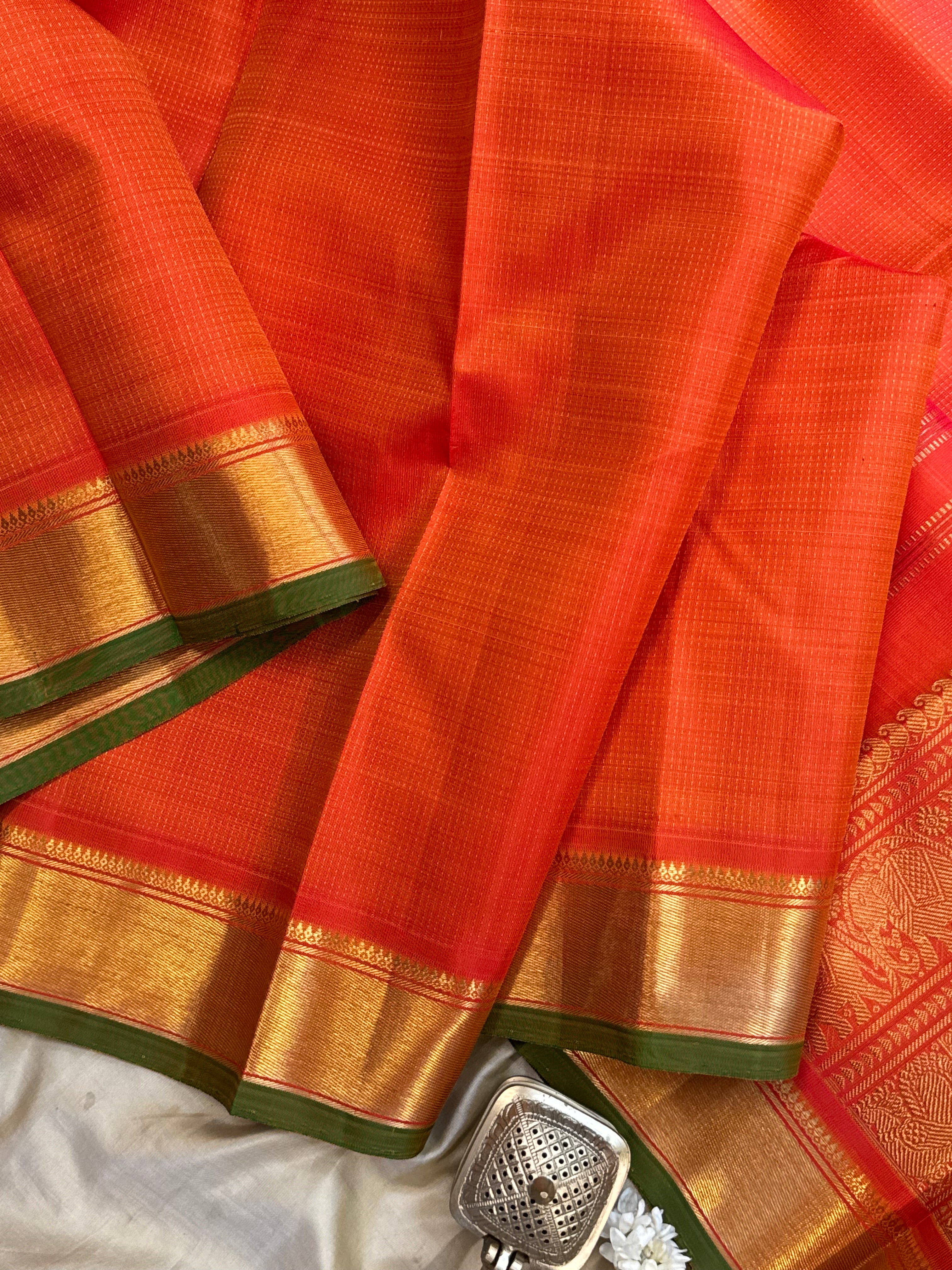 Orange zari oosivanam/ Kanjipuram silk CLSA7777