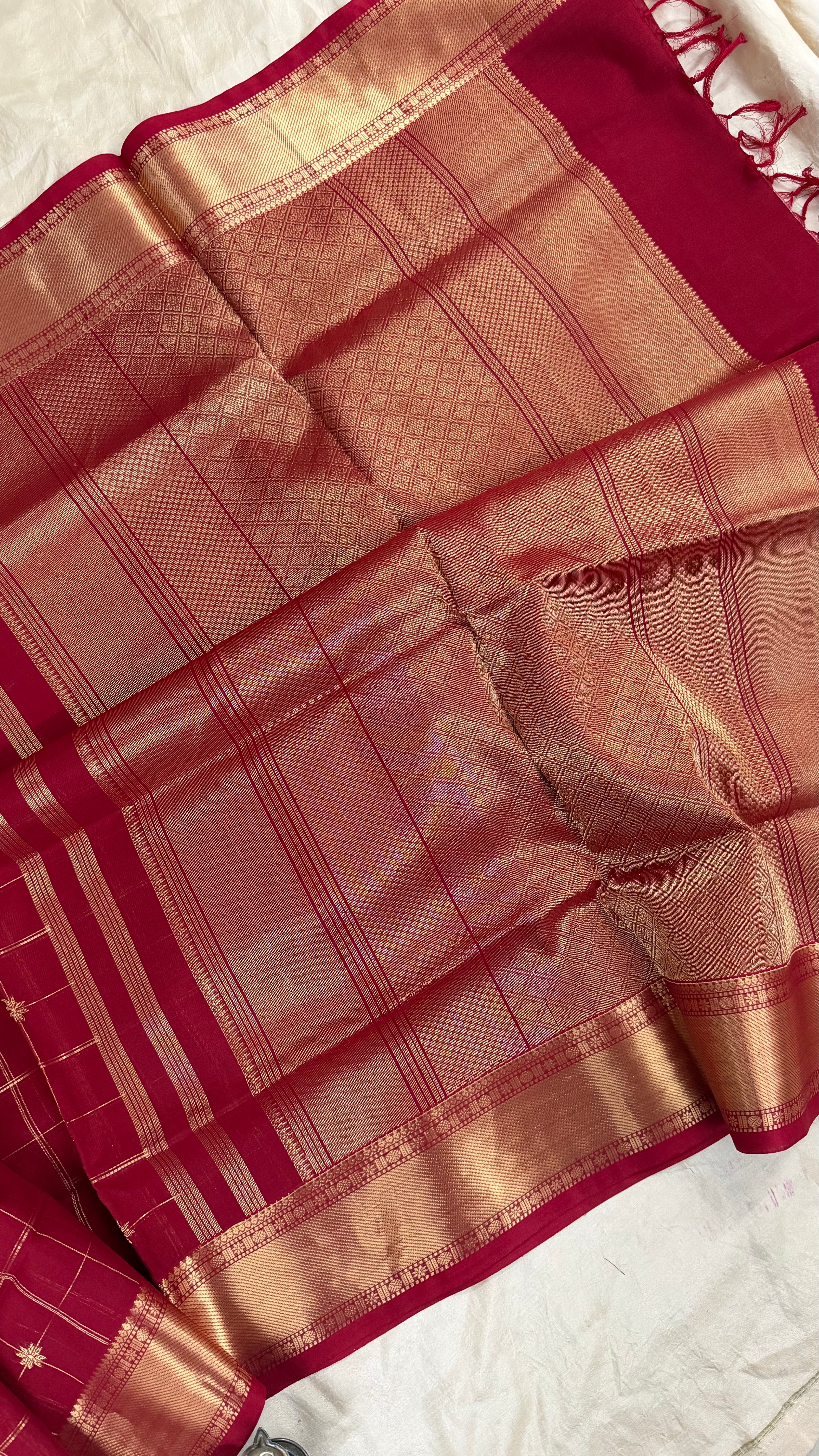 Red Kattam star Butta / Premium Silk Cotton CLSA5166