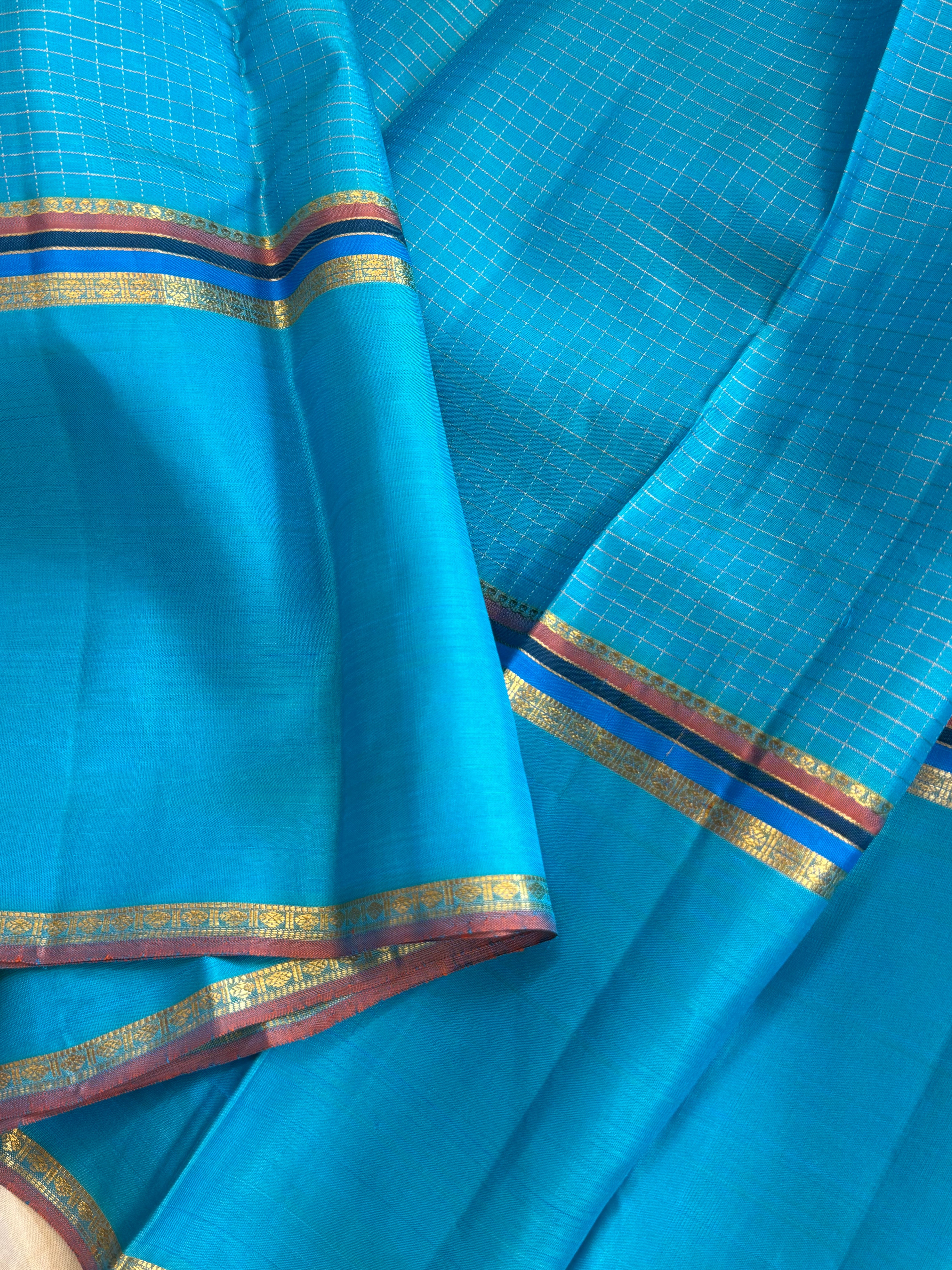 Sea blue long border/ Kanjipuram silk CL6295