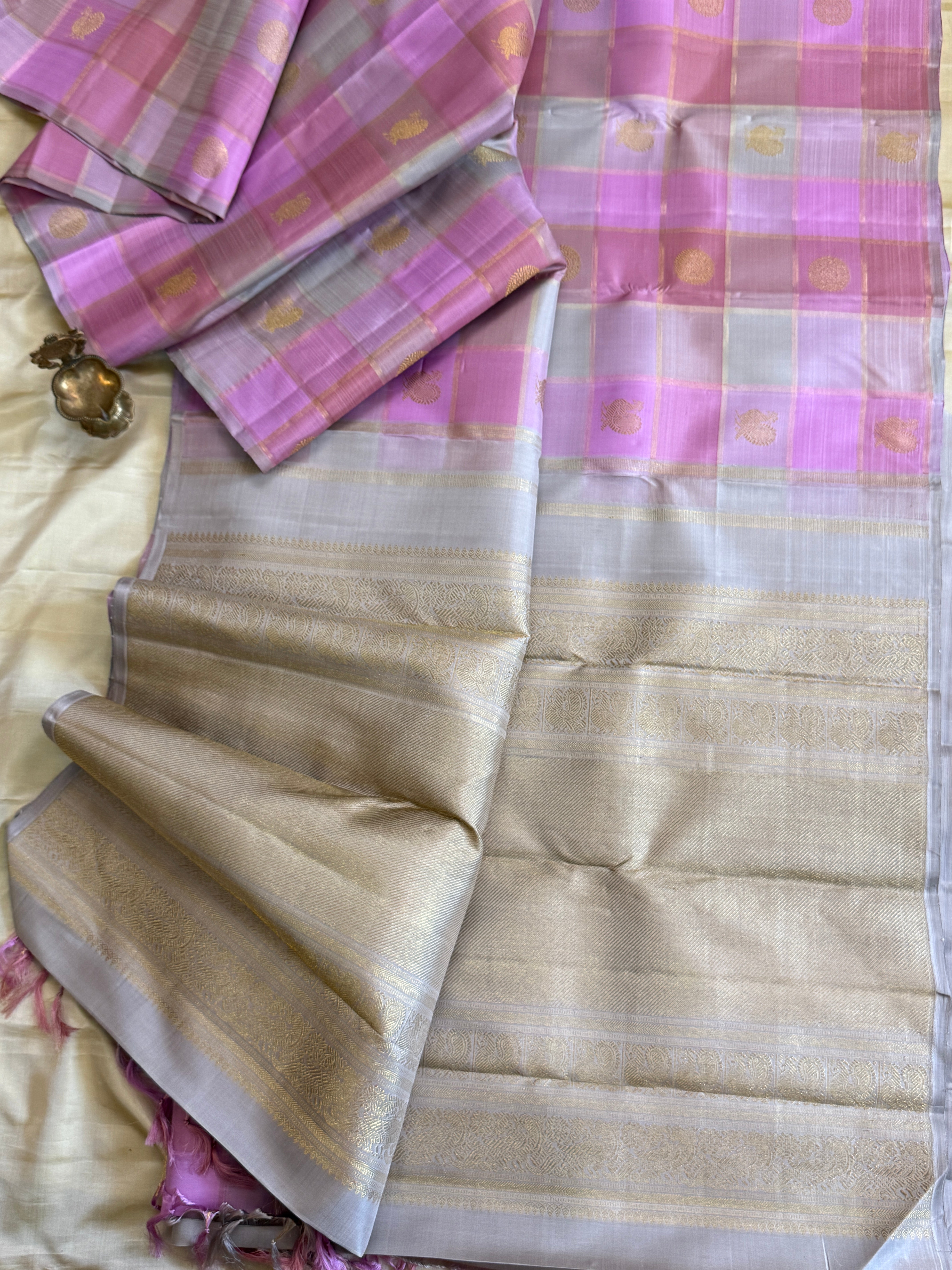 Pastel Paalum Pazhamum Kattam/ Kanjipuram silk saree clsa 11630