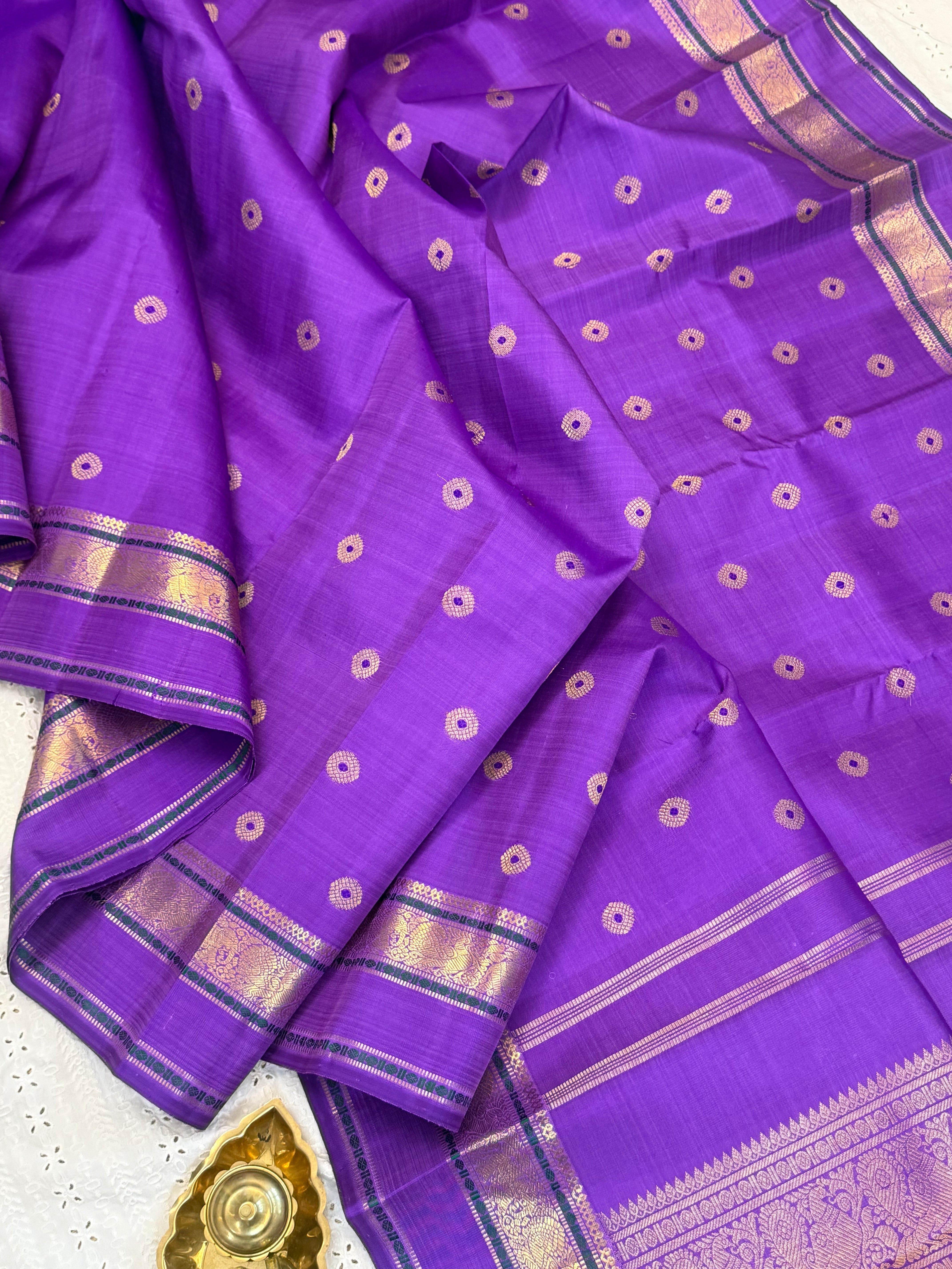 Lavender body Meenakari Butta / kanjipuram silk saree CLSA10004