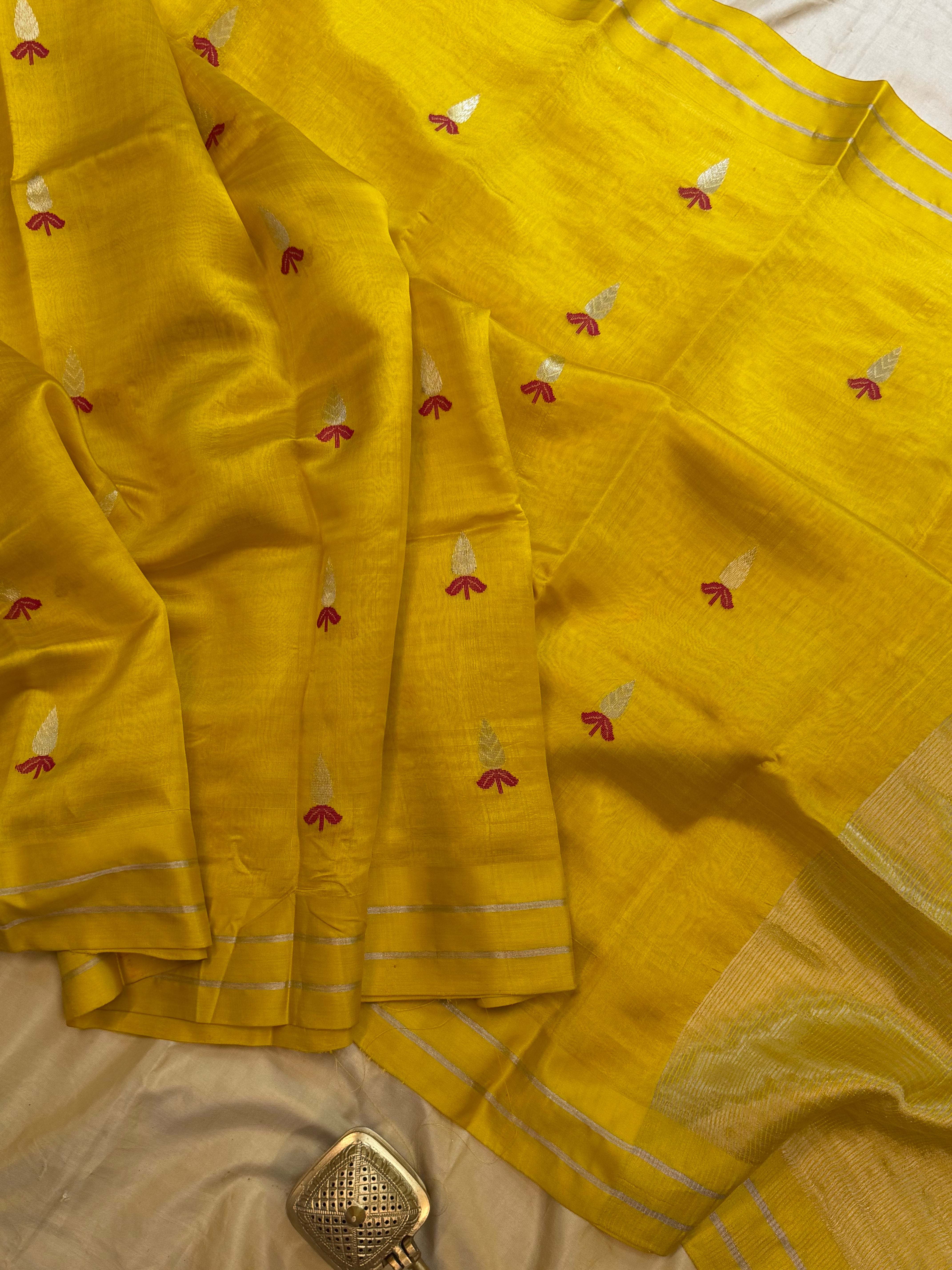 Yellow Butta saree / revival Chanderi silk