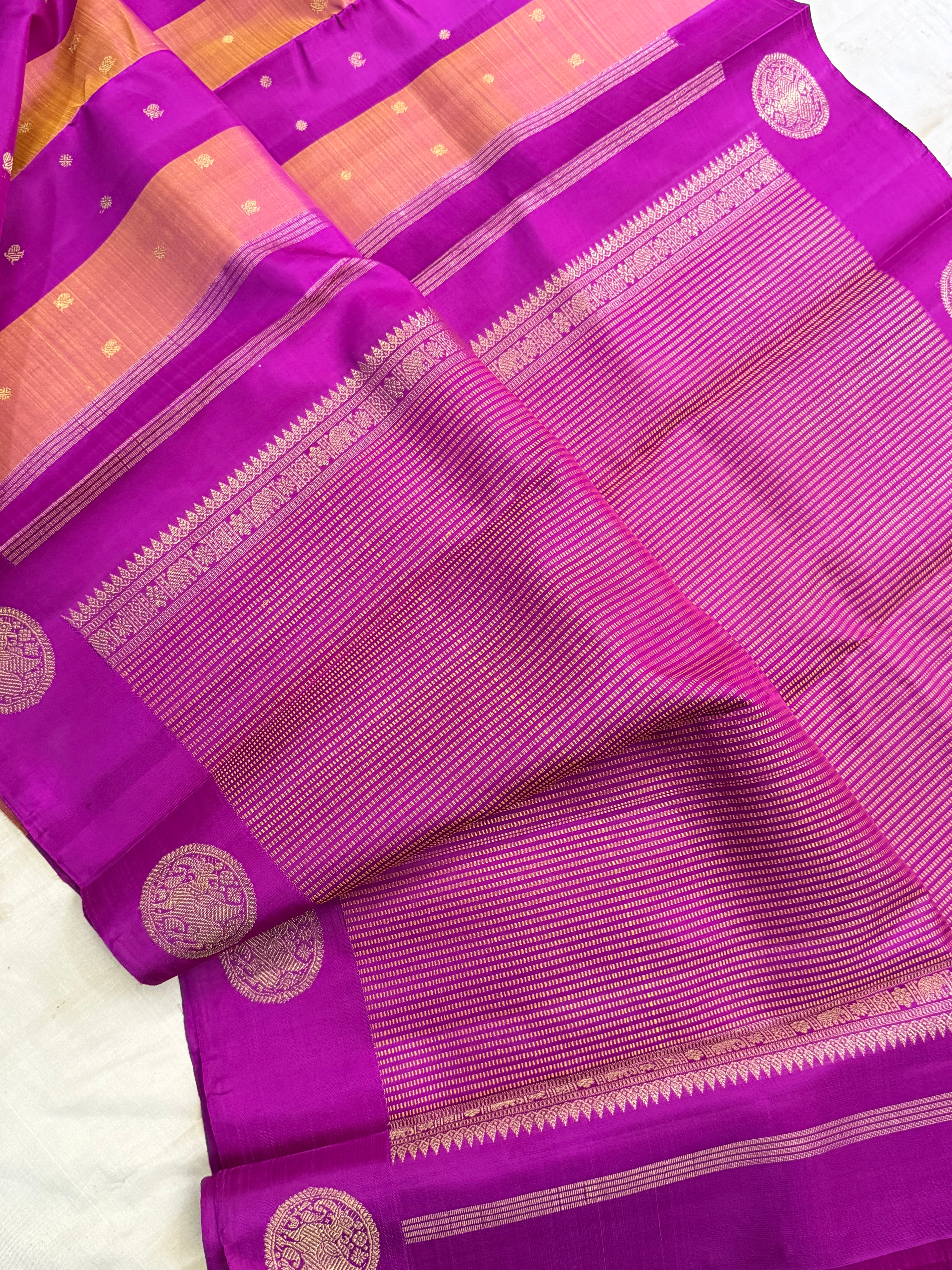 Vintage style Butta saree pure Zari Kanjipuram silk