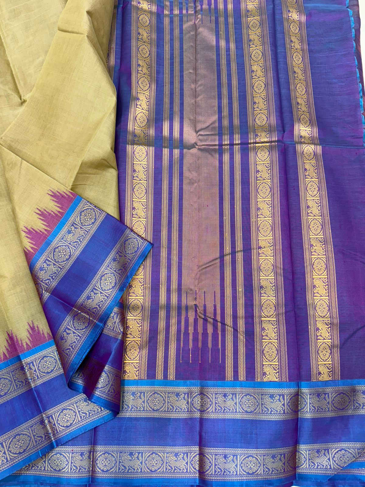 Sandal cotton body - Lavender silk border