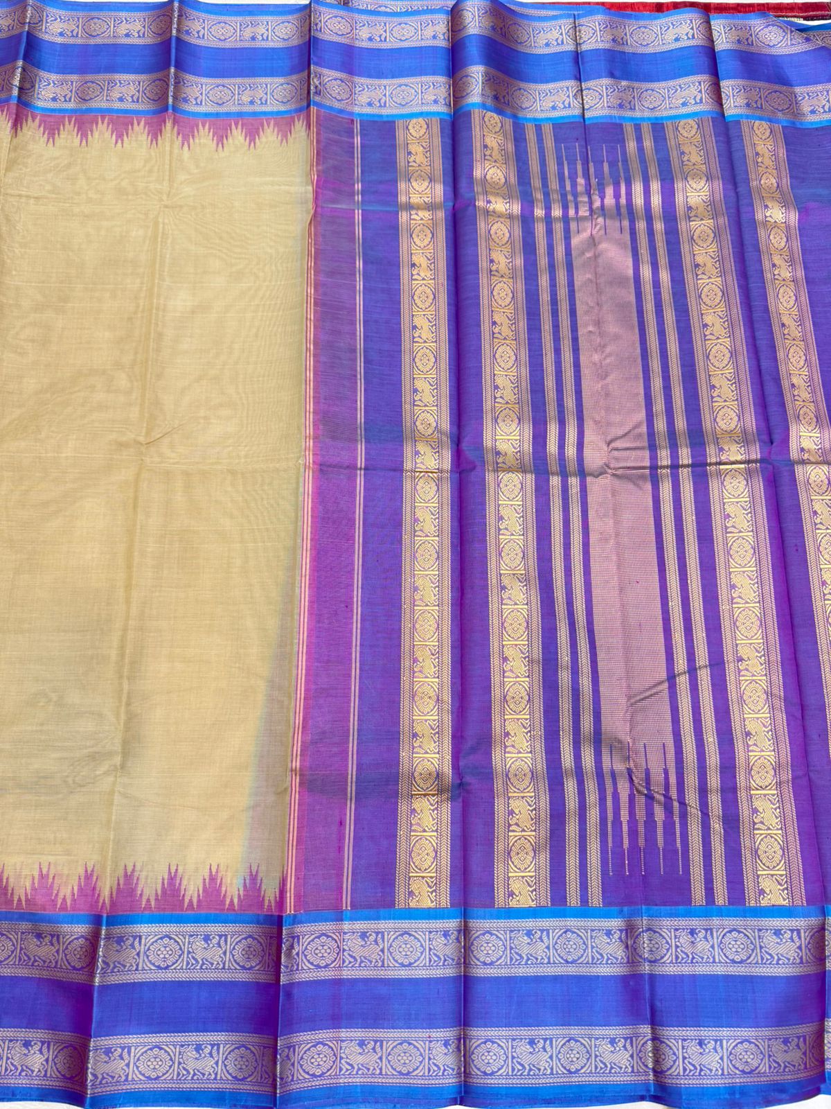 Sandal cotton body - Lavender silk border