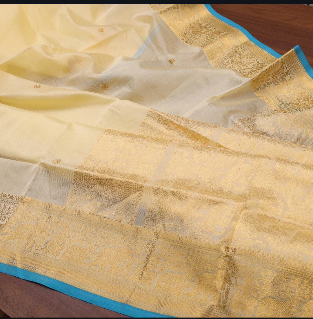 Lemon yellow silk cotton