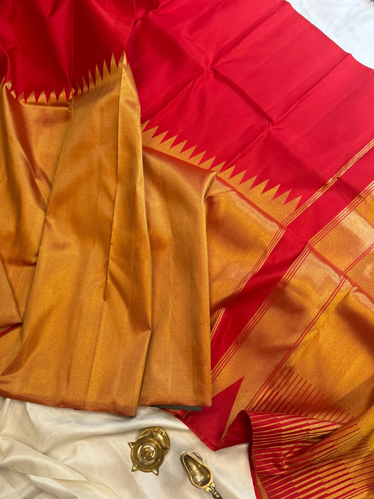 Red raising border / kanjipuram silk