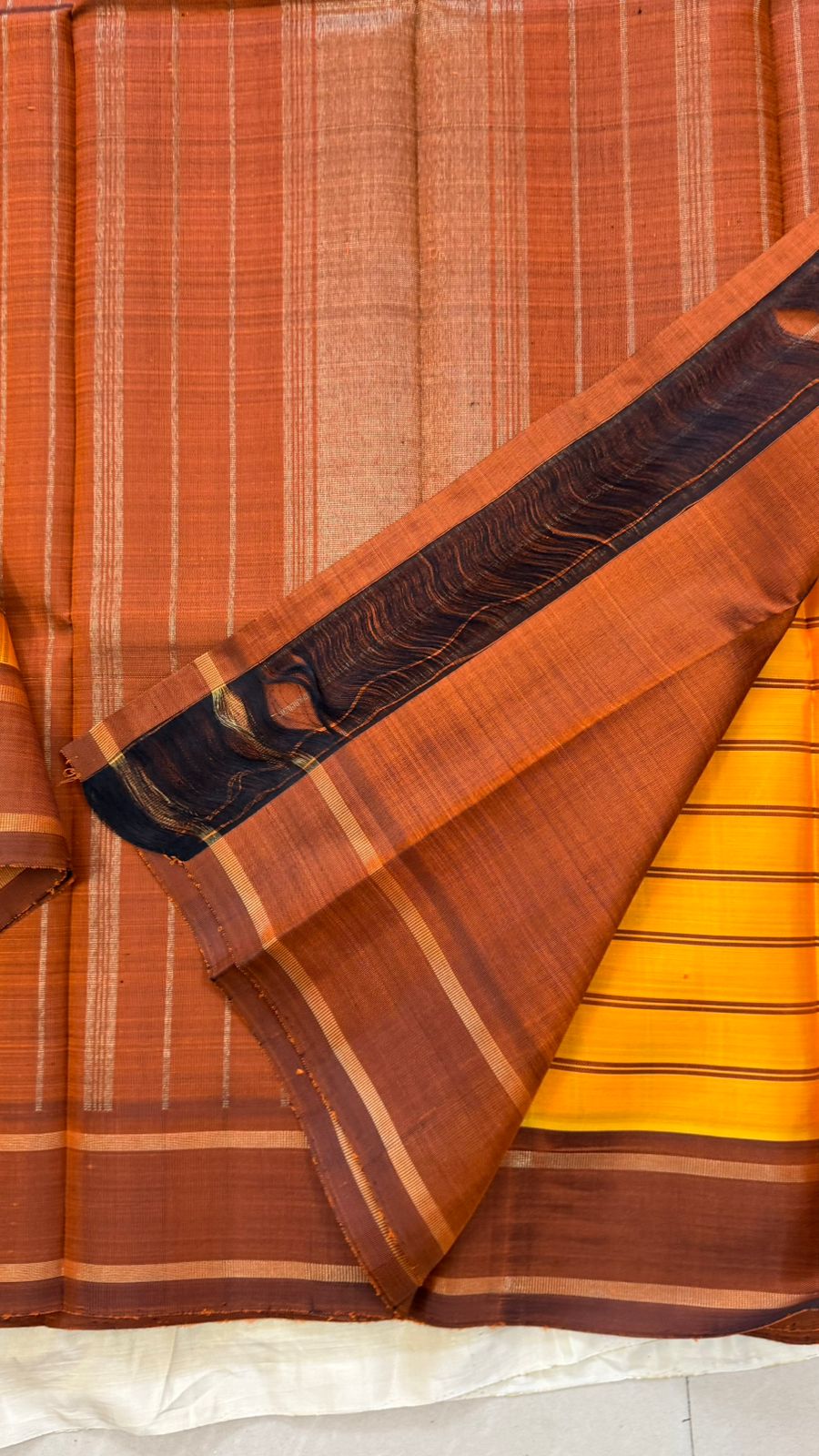 Yellow kattam / Kanjipuram silk