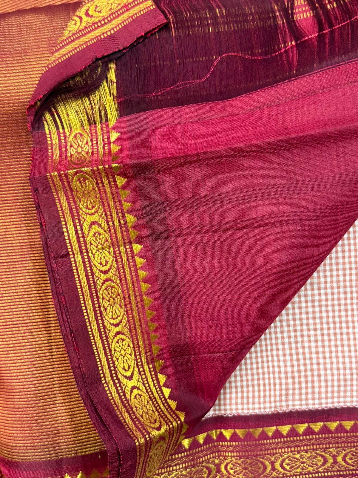 Pink checks and araku / Arani Silk CLSA9879