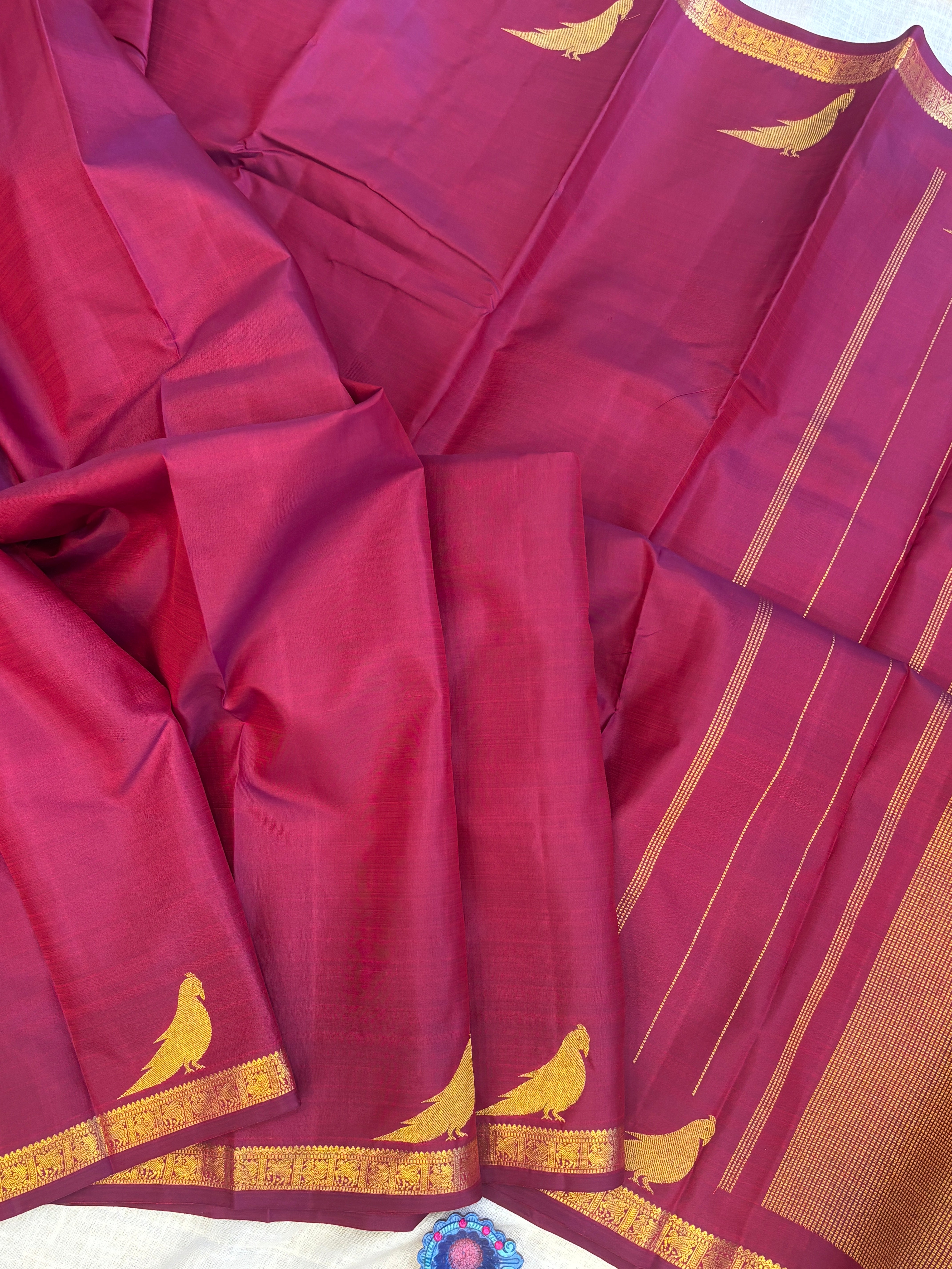 Pinkish Araku kondai killi / kanjipuram silk