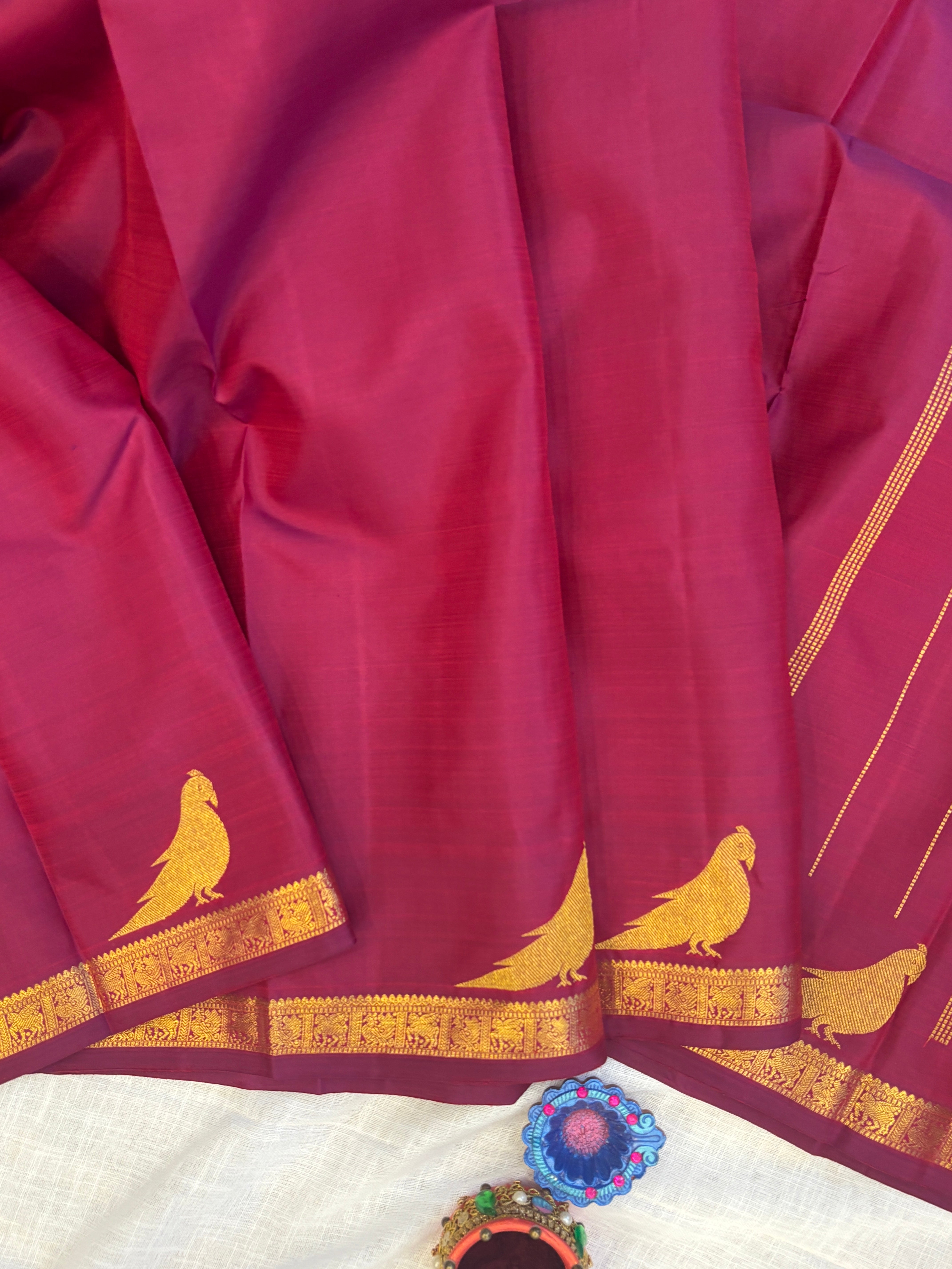 Pinkish Araku kondai killi / kanjipuram silk