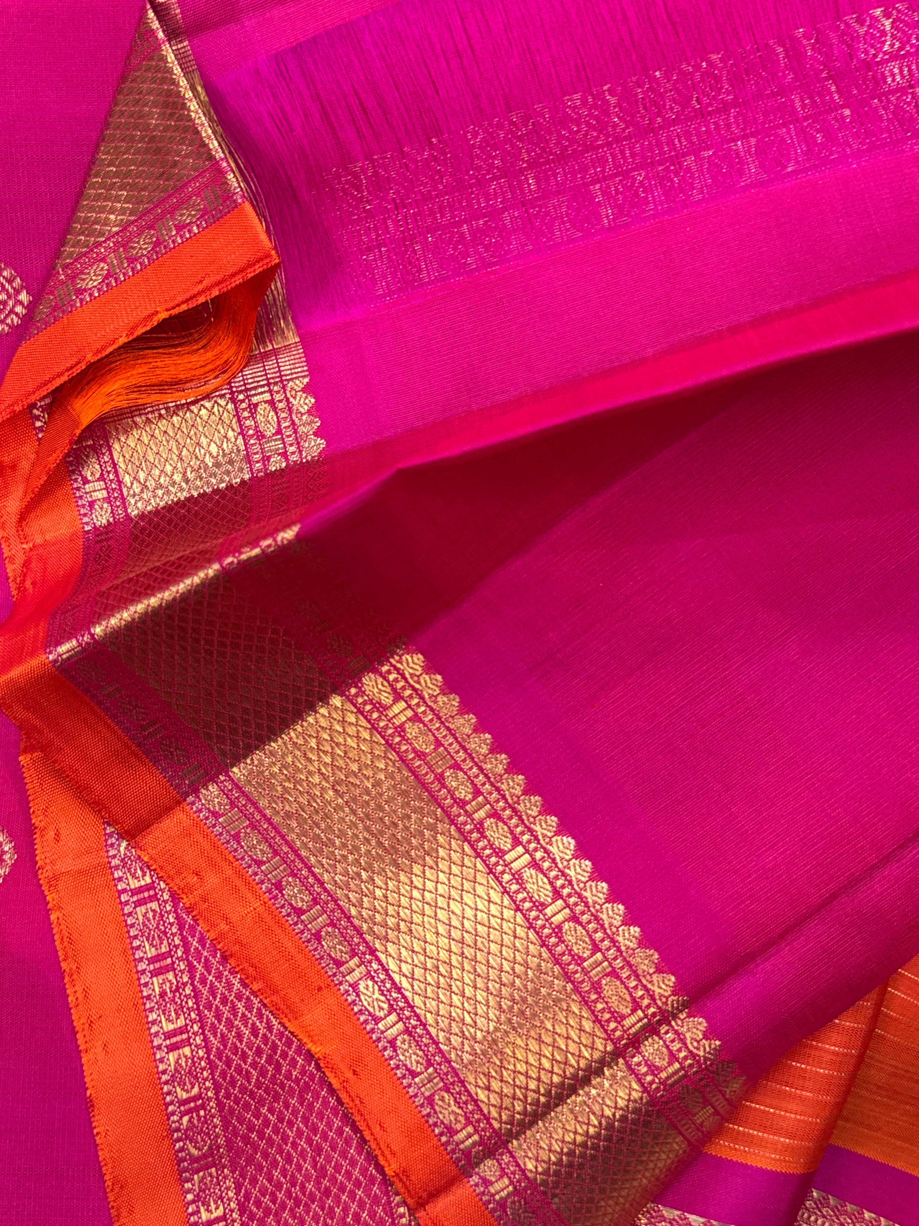 Orange zari kattam butta / Kanjipuram silk CLSA6958