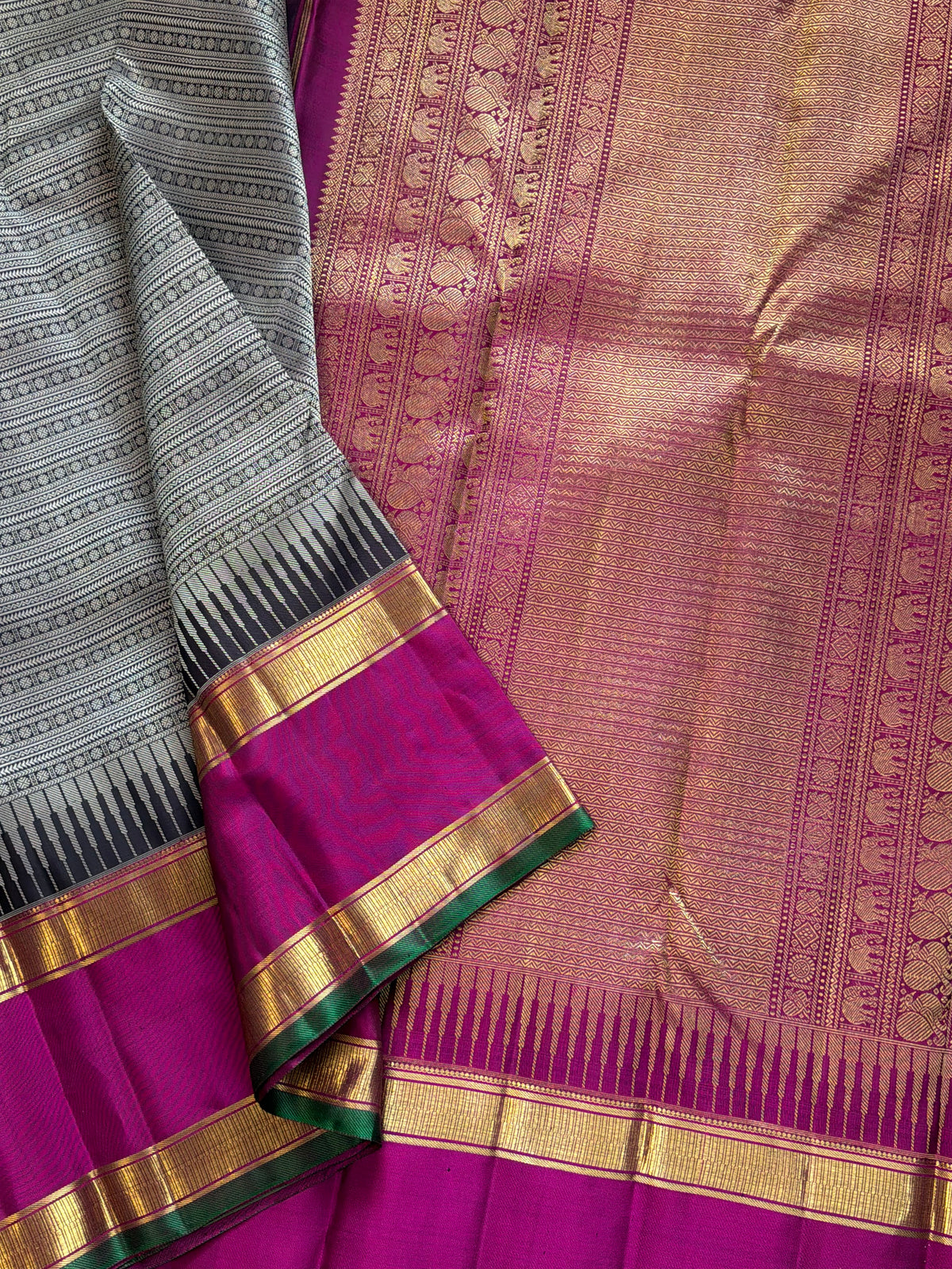 Varisapet black / pure Zari Kanjipuram silkCLSA9899