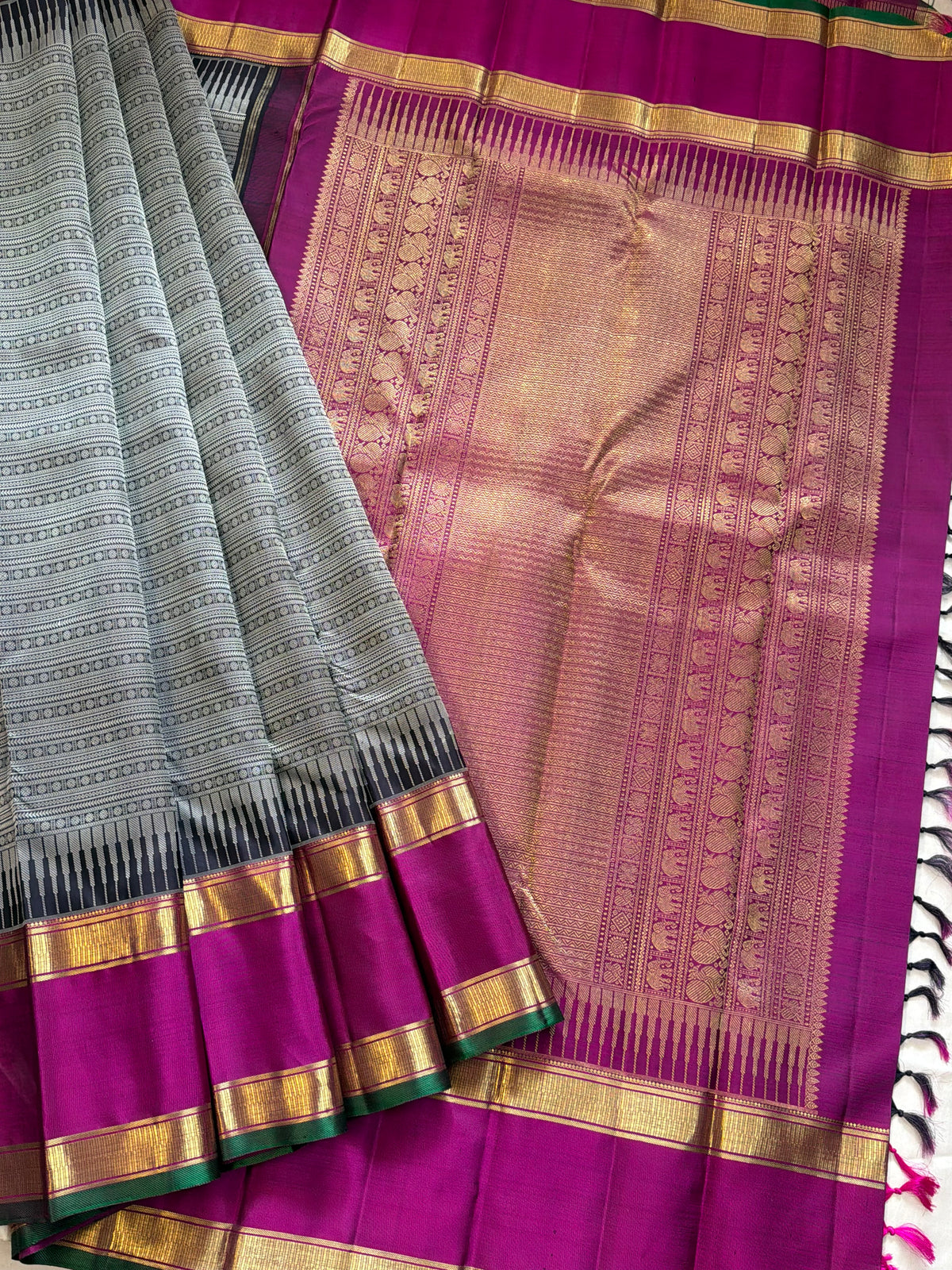 Varisapet black / pure Zari Kanjipuram silkCLSA9899
