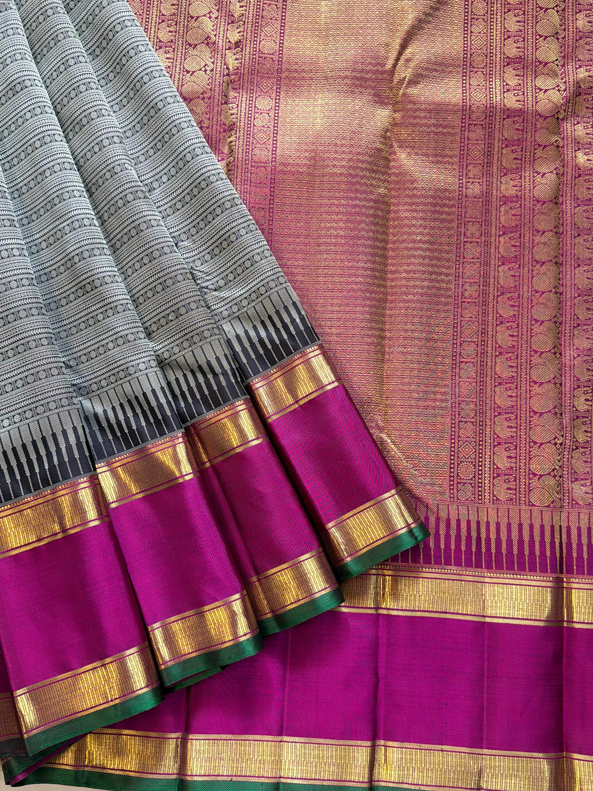 Varisapet black / pure Zari Kanjipuram silkCLSA9899