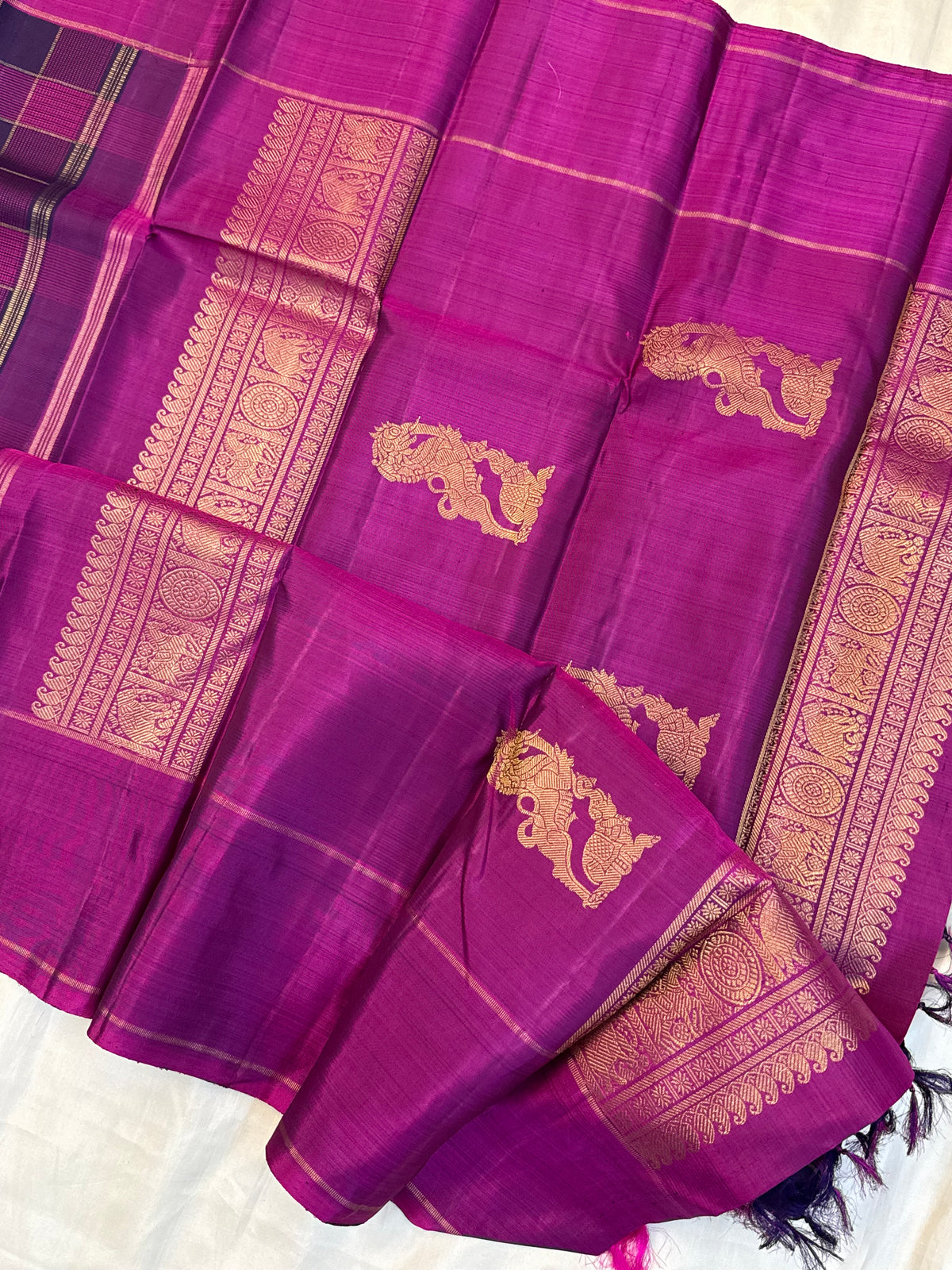 Chettinad Kattam with zari butta pure Zari/kanjipuram silk saree clsa 13040