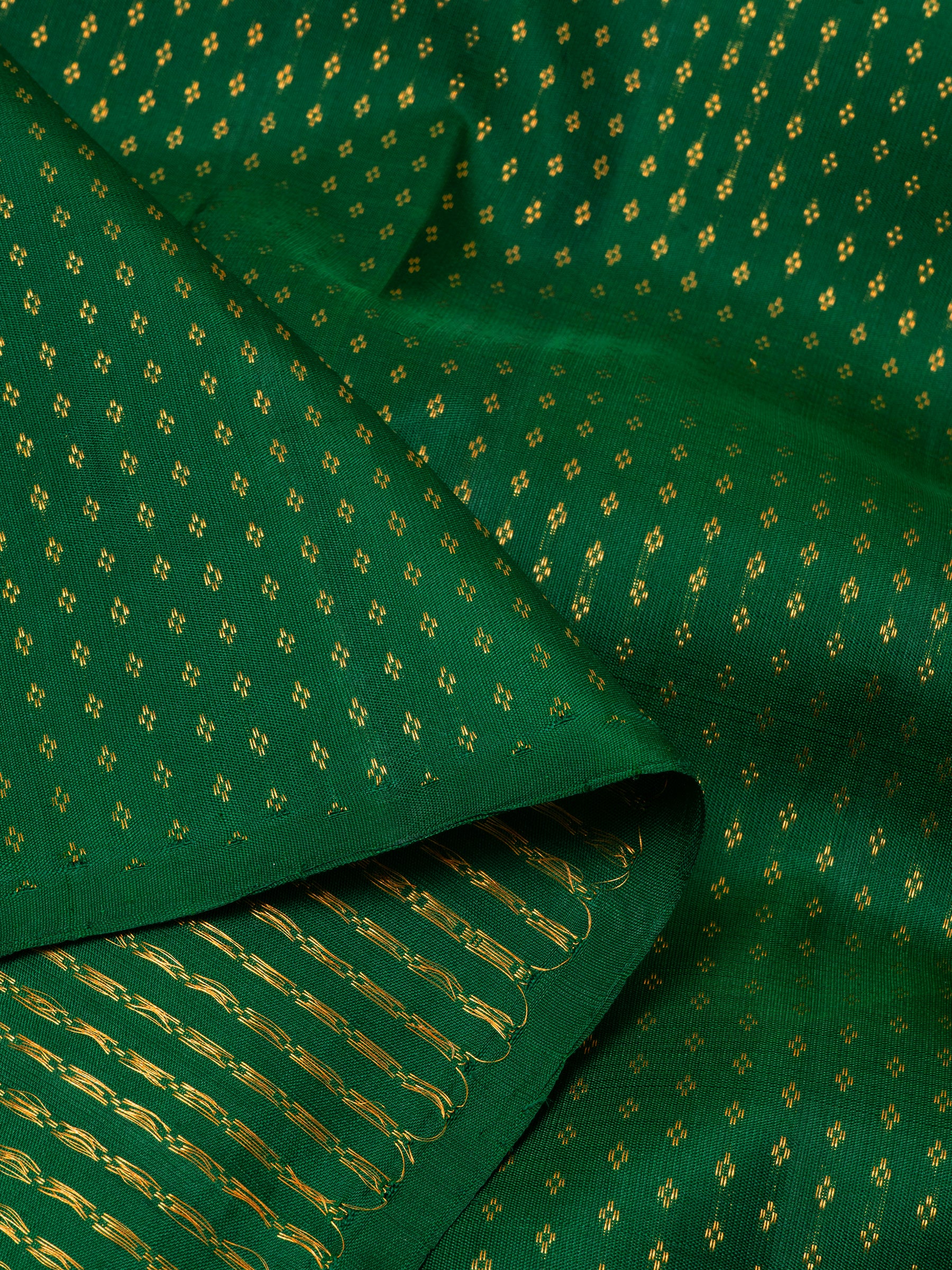 Green zari butta / Blouse fabric per m