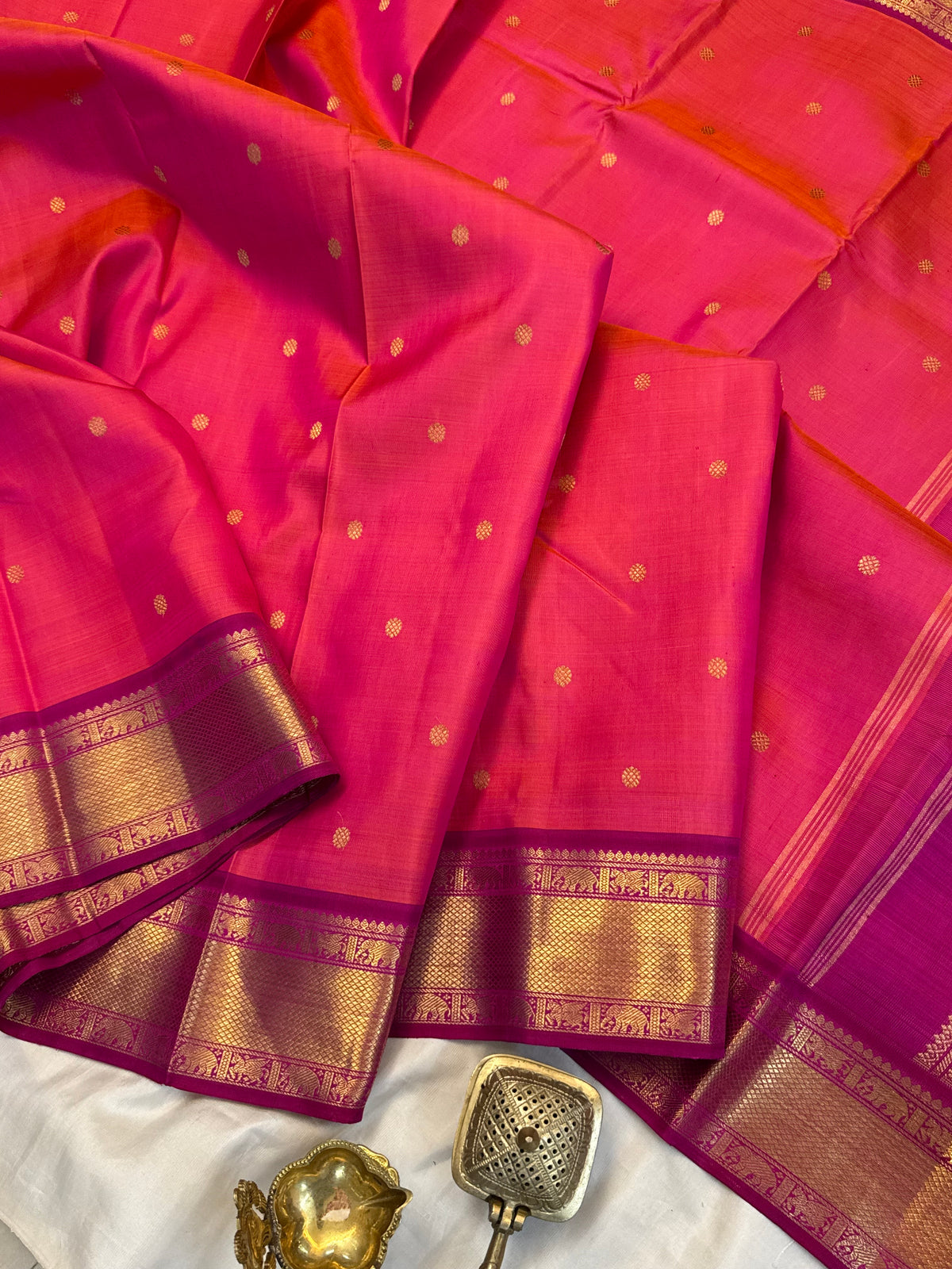 Kanagambaram with pure Zari/kanjipuram silk saree clsa 3330