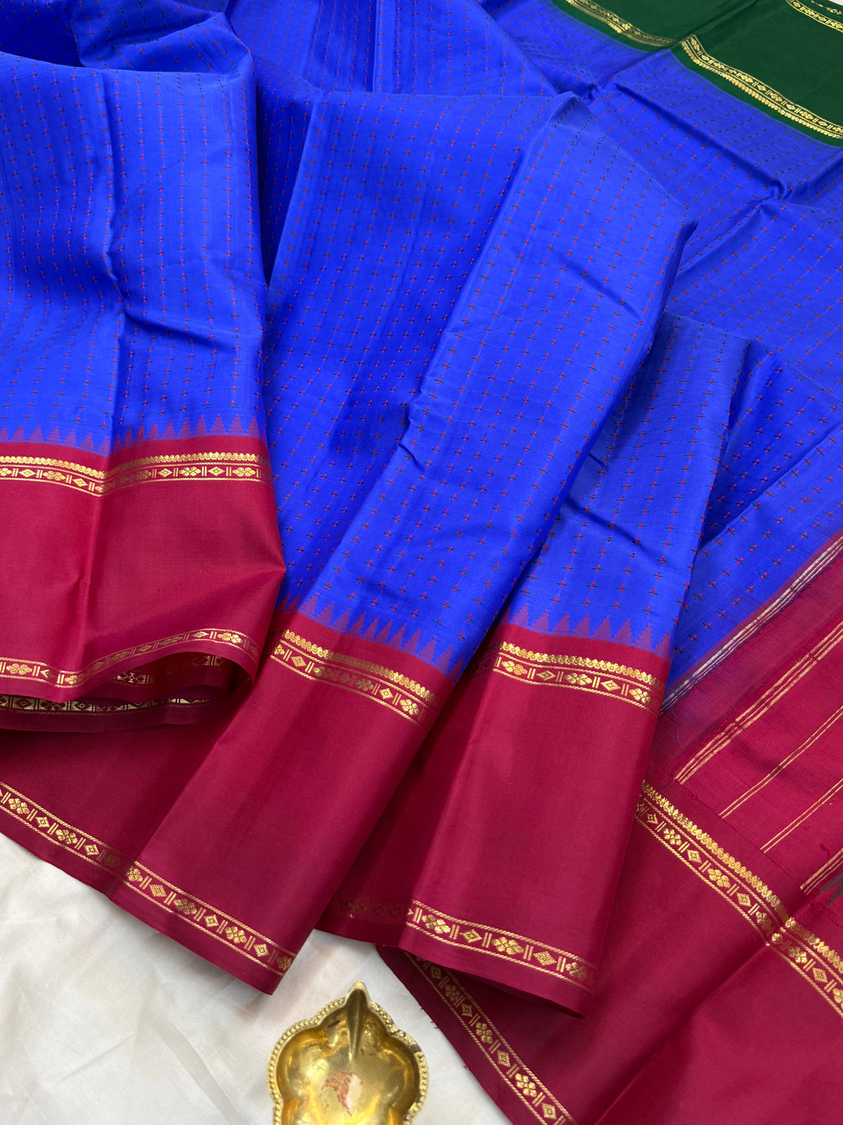 Aarani Ganga Jamuna Korvai thread plus butta /kanjipuram silk saree clsa 12785