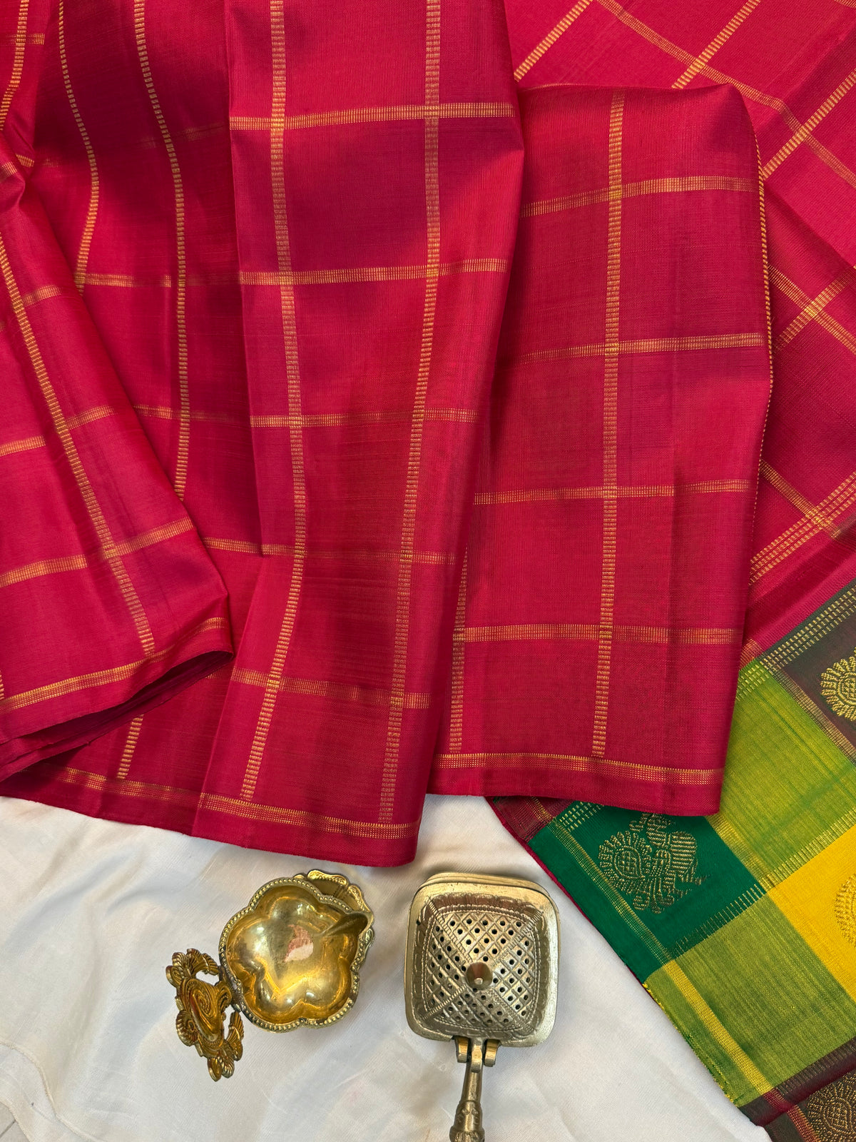 Paalum Pazham pallu and blouse pure zari/ kanjipuram silk saree clsa 13057